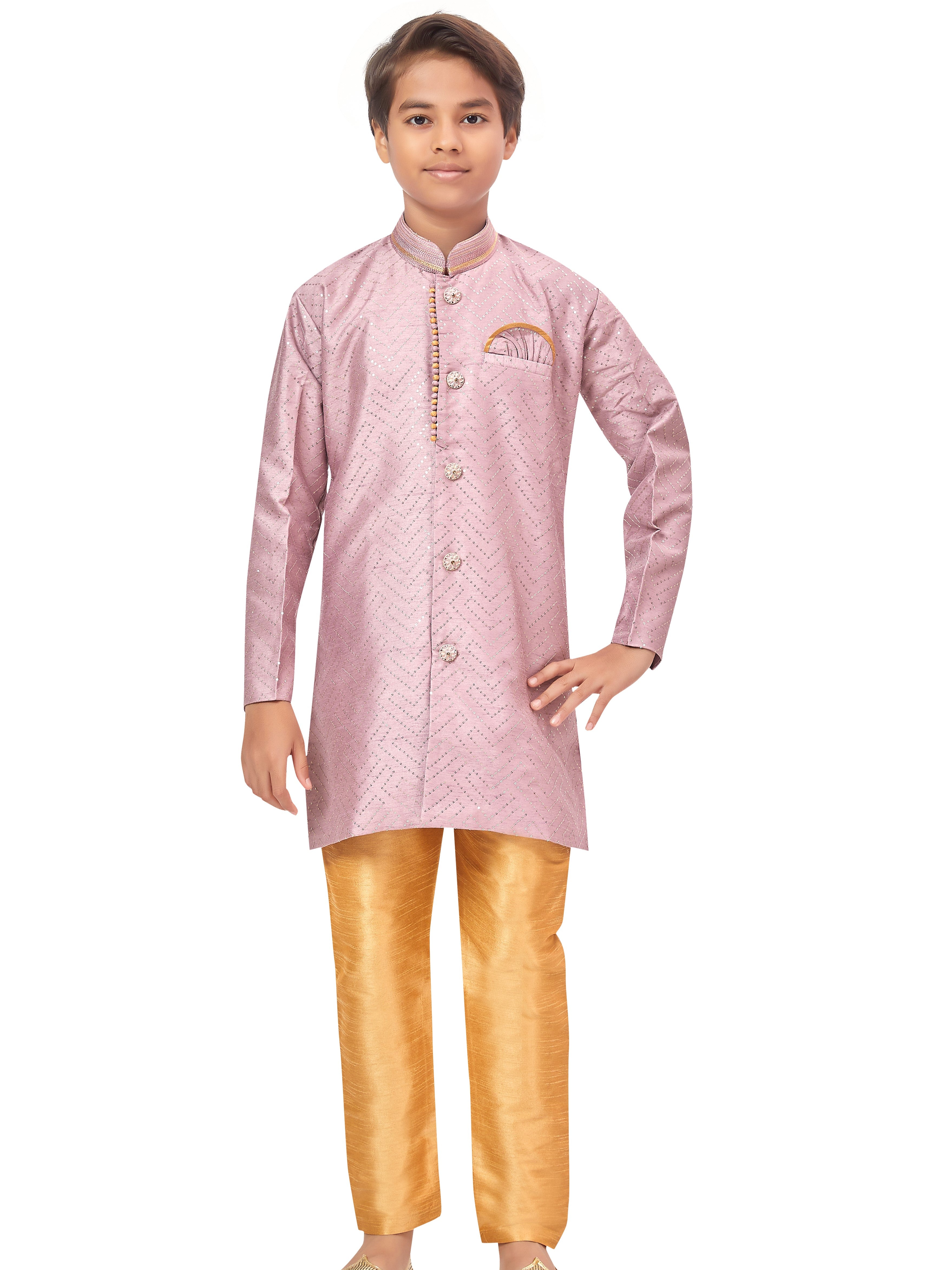 Boys Sequin Embroidered Kurta Set - Roop Darshan