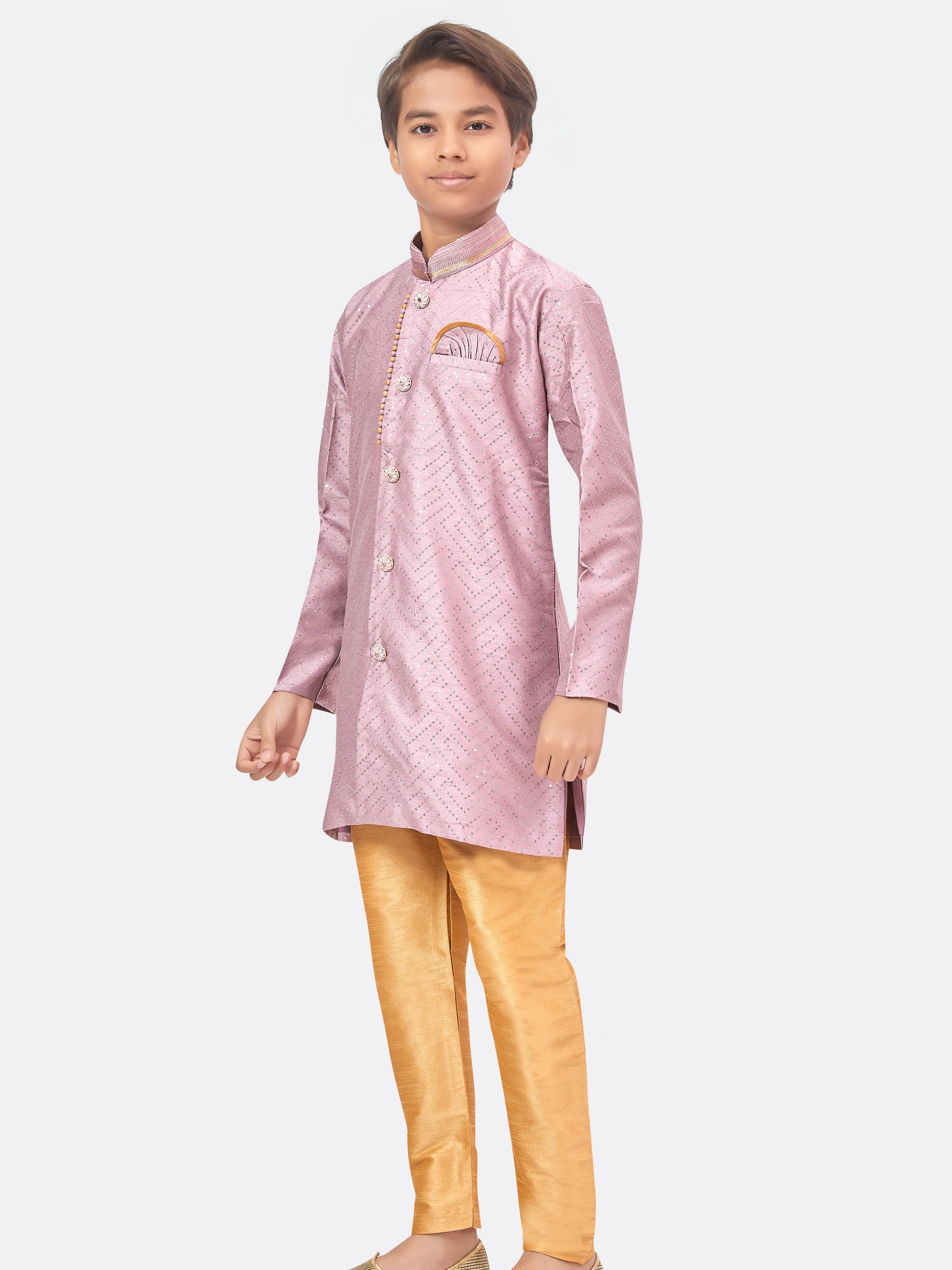Boys Sequin Embroidered Kurta Set - Roop Darshan
