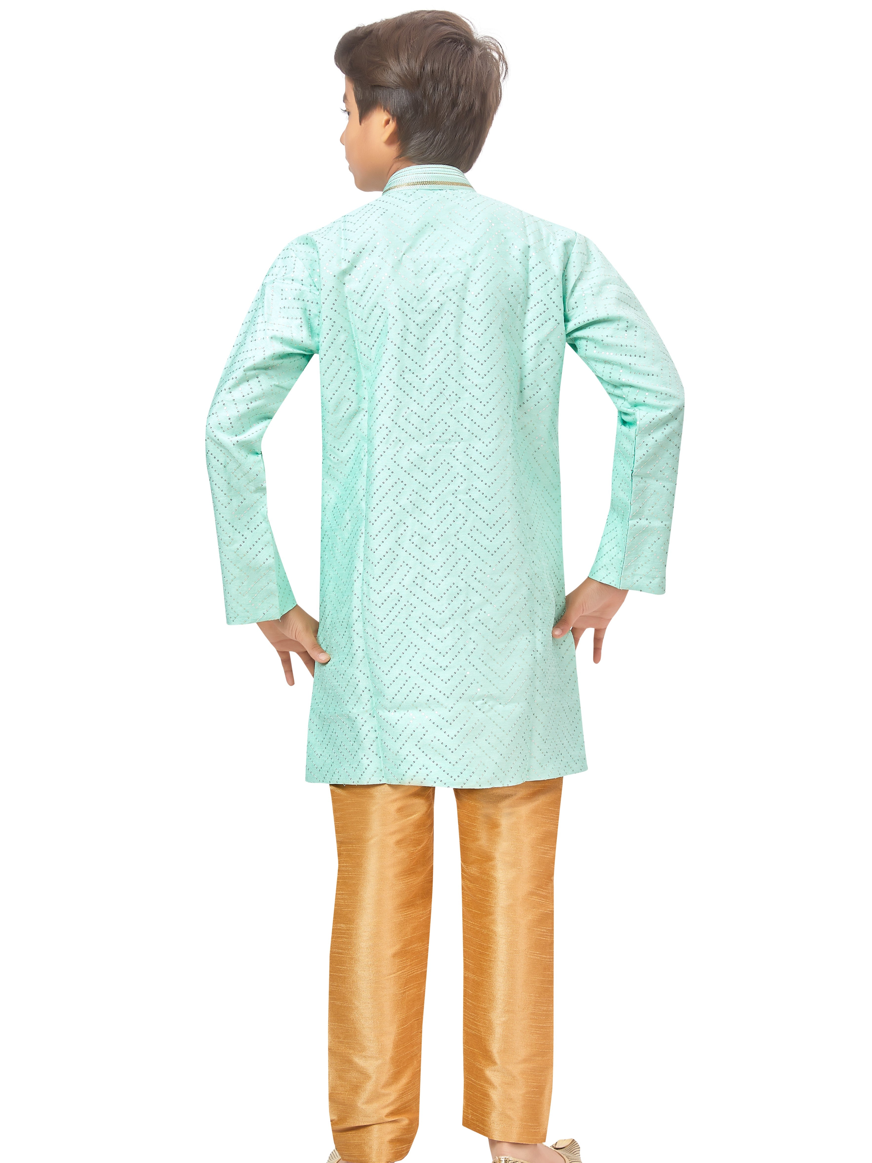 Boys Sequin Embroidered Kurta Set - Roop Darshan