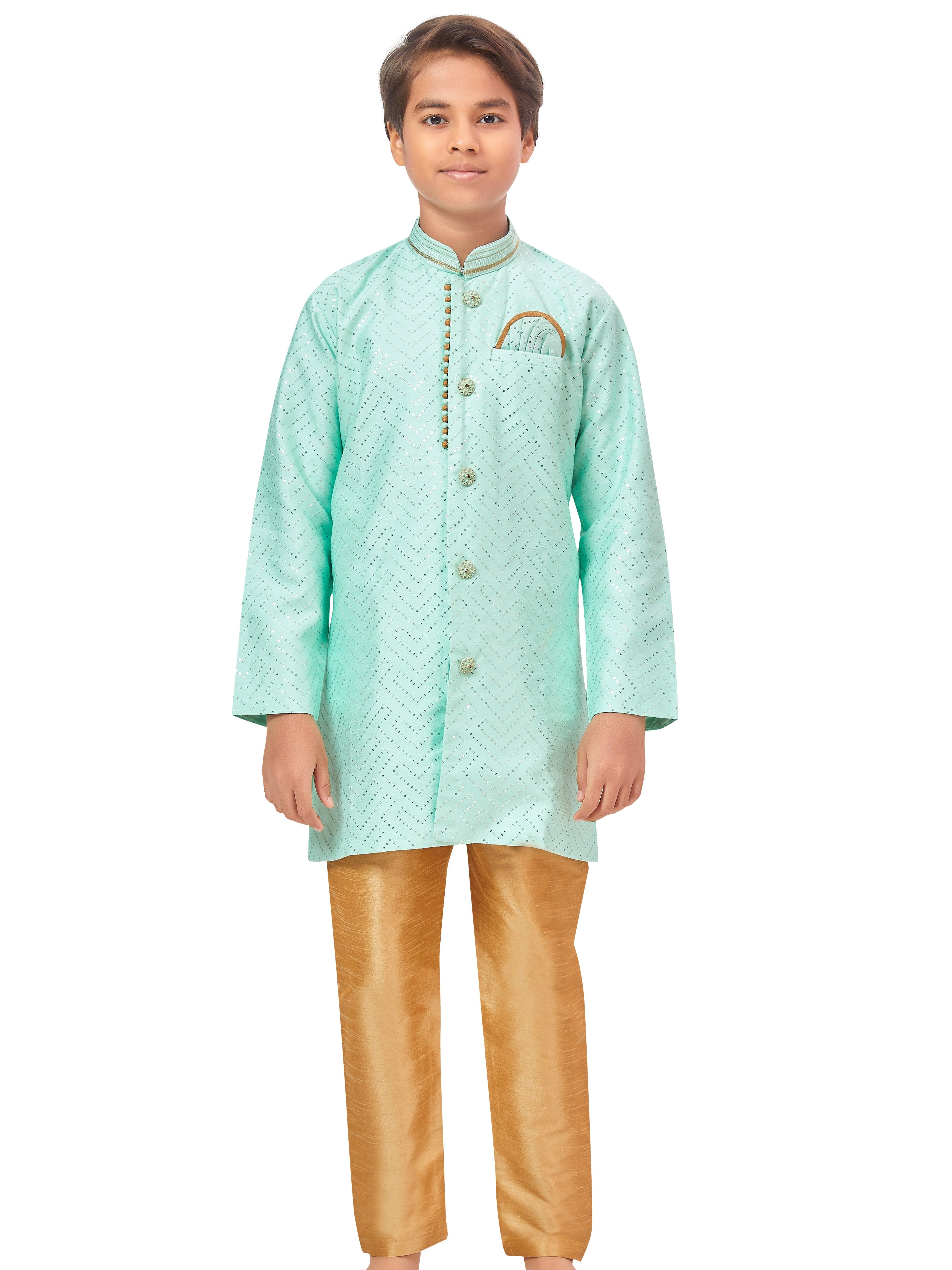 Boys Sequin Embroidered Kurta Set - Roop Darshan