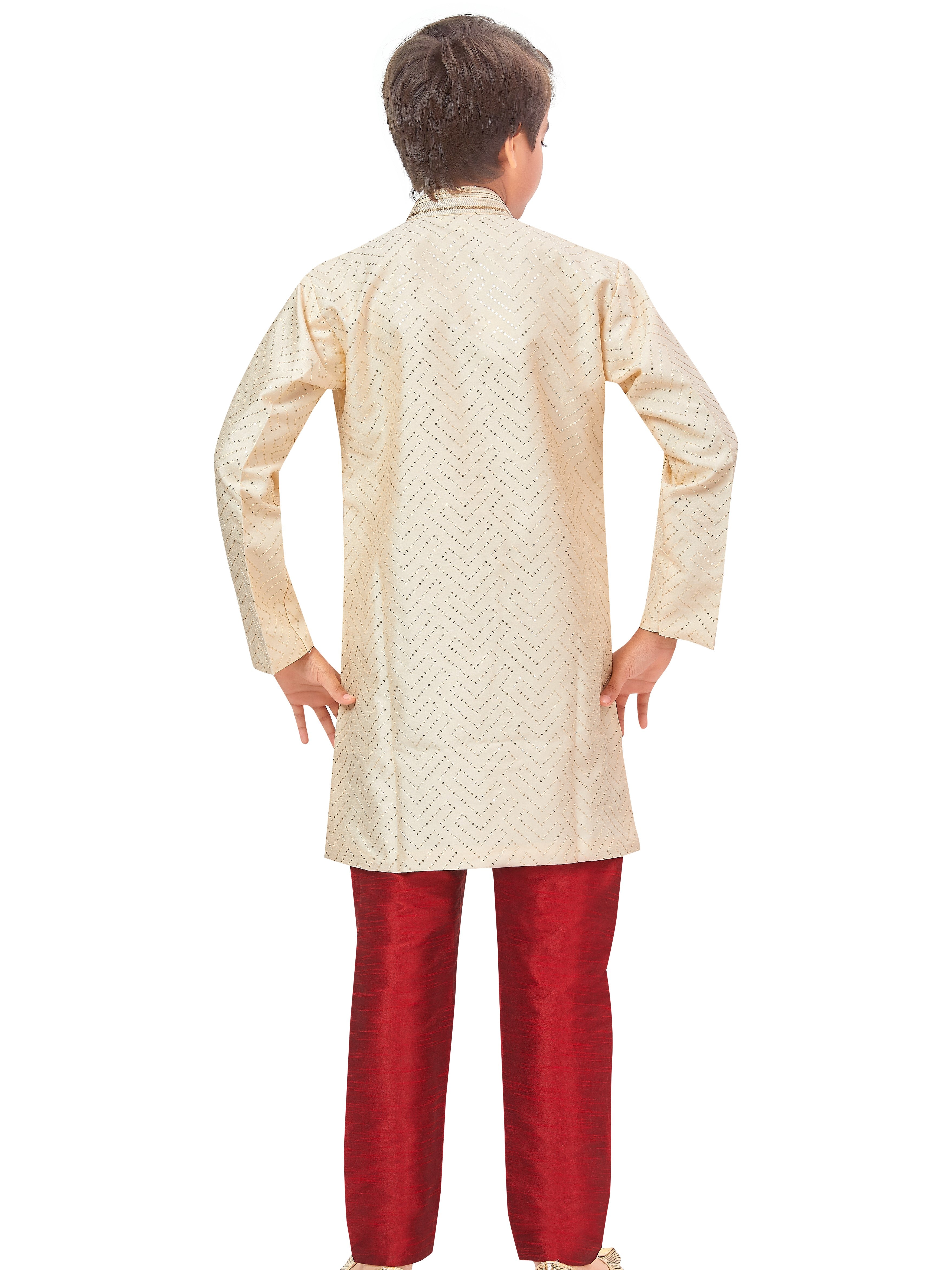 Boys Sequin Embroidered Kurta Set - Roop Darshan