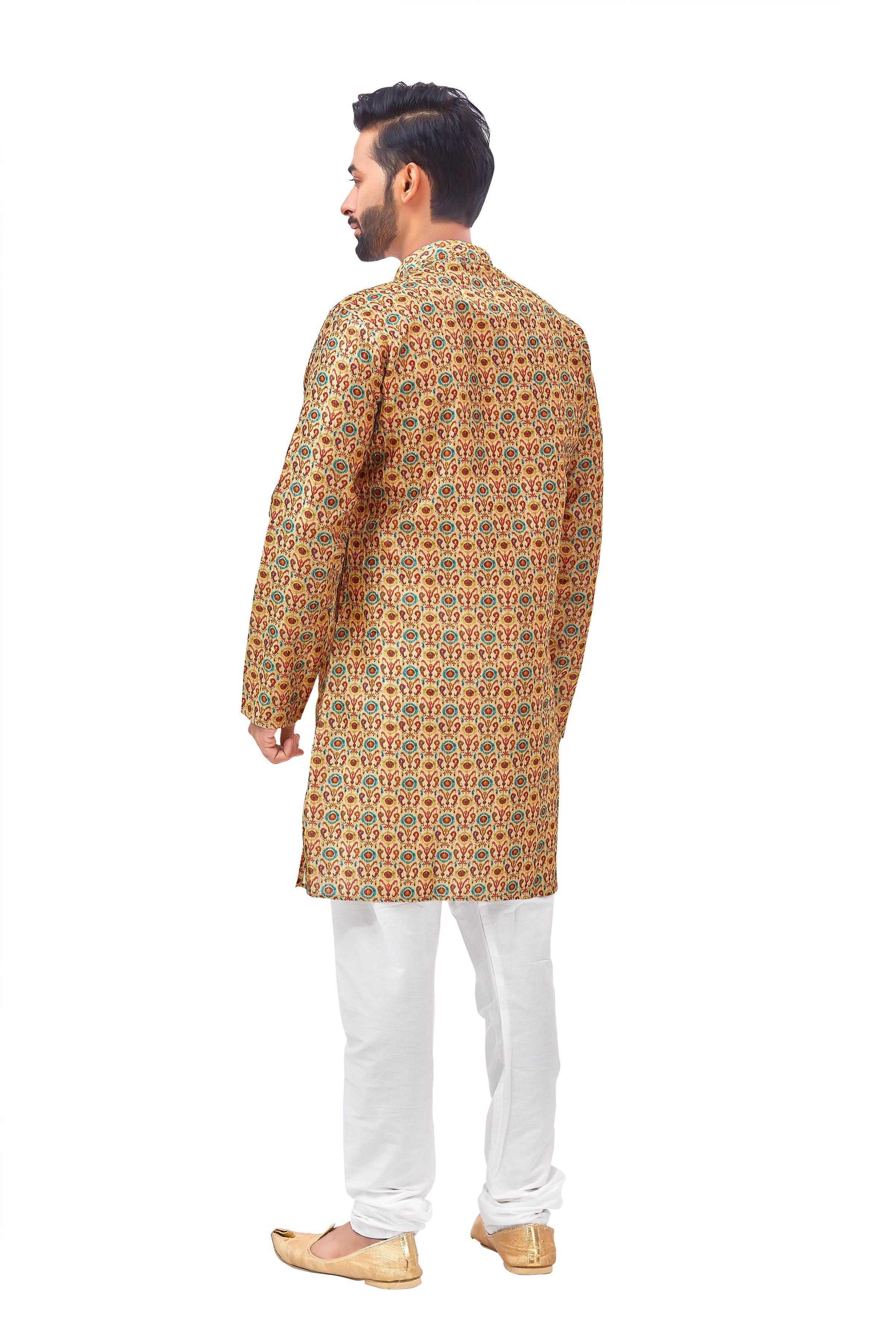 Mens Silk Printed Kurta - Roop Darshan