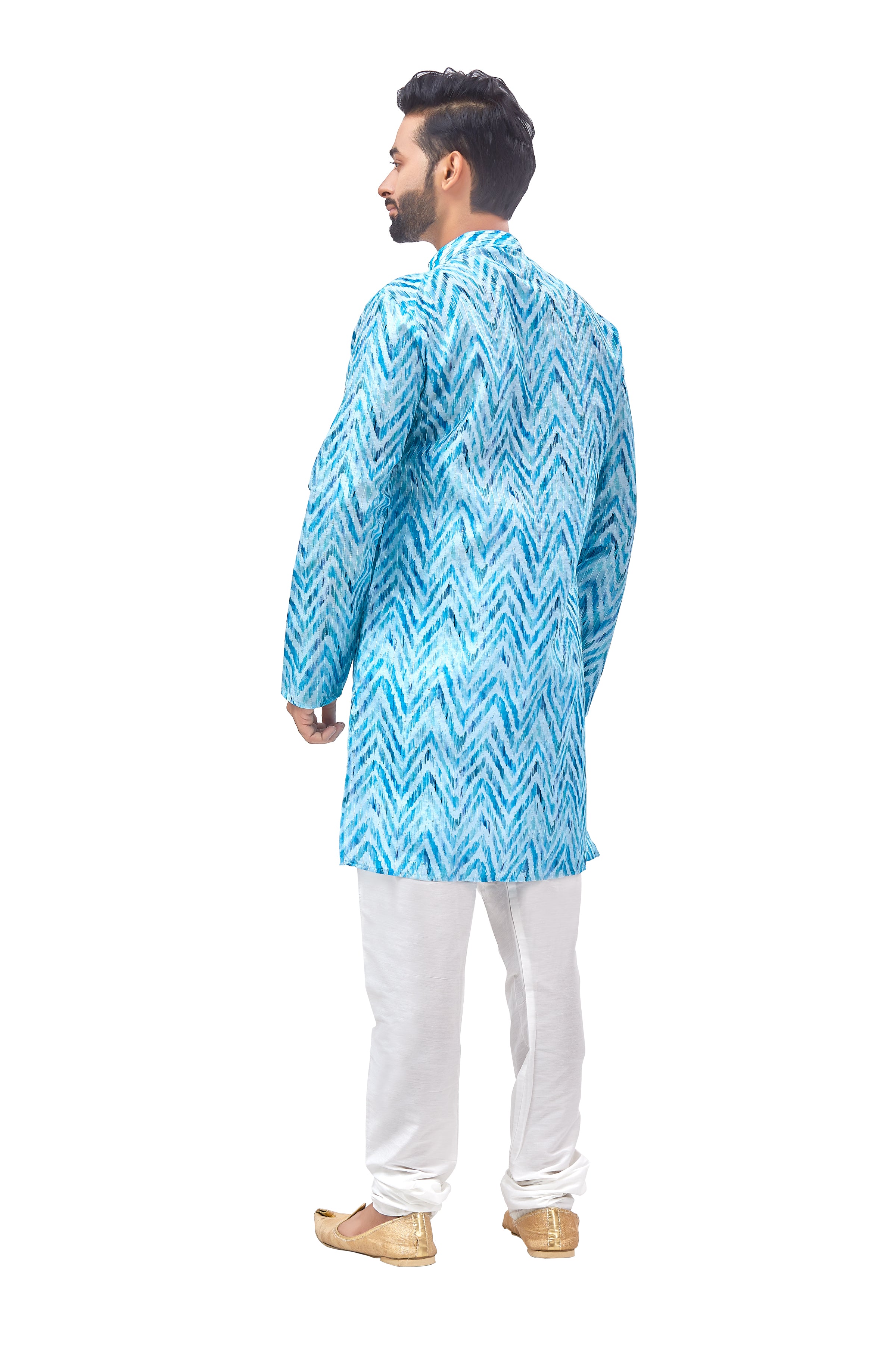 Mens Silk Printed Kurta - Roop Darshan