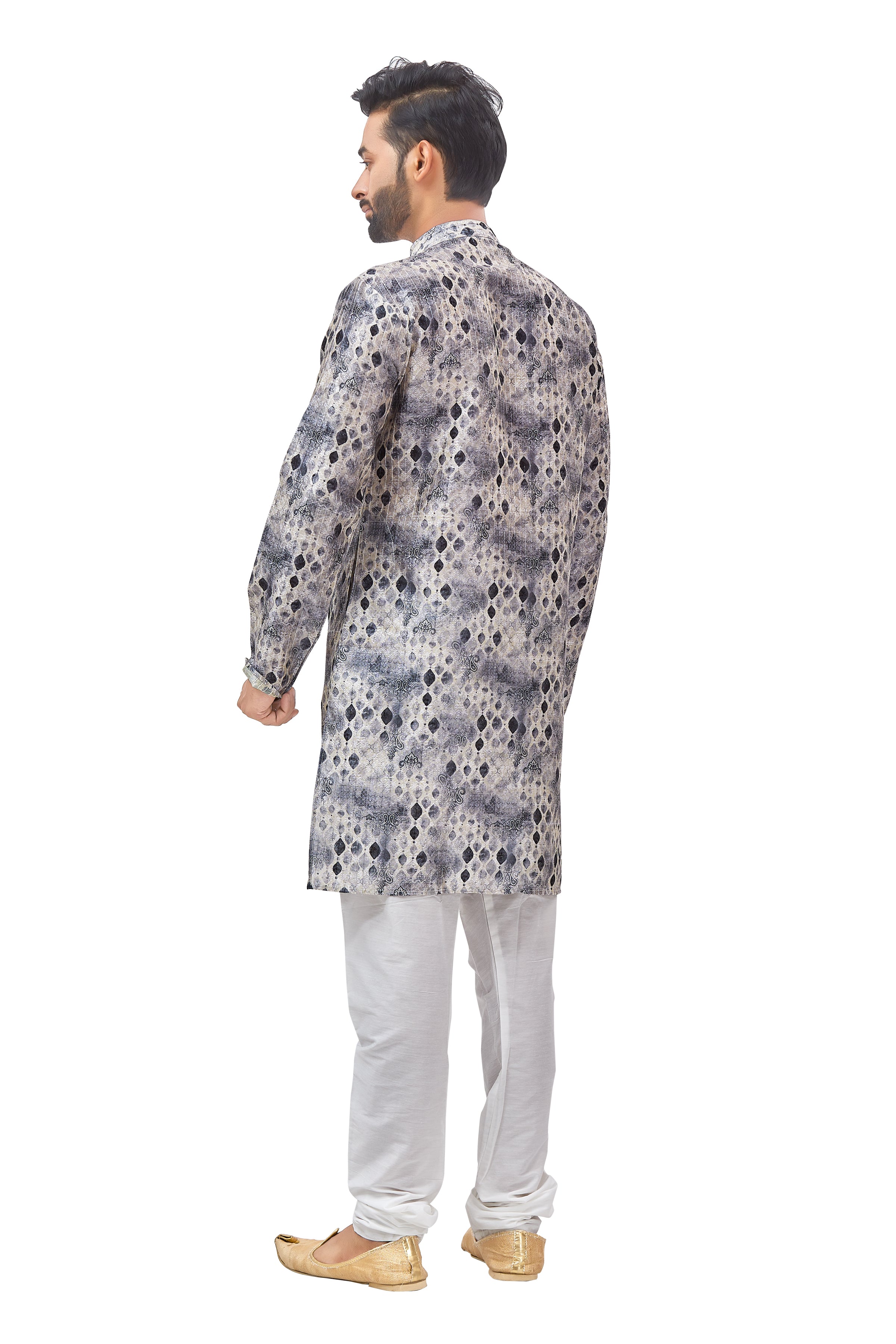 Mens Silk Printed Kurta - Roop Darshan