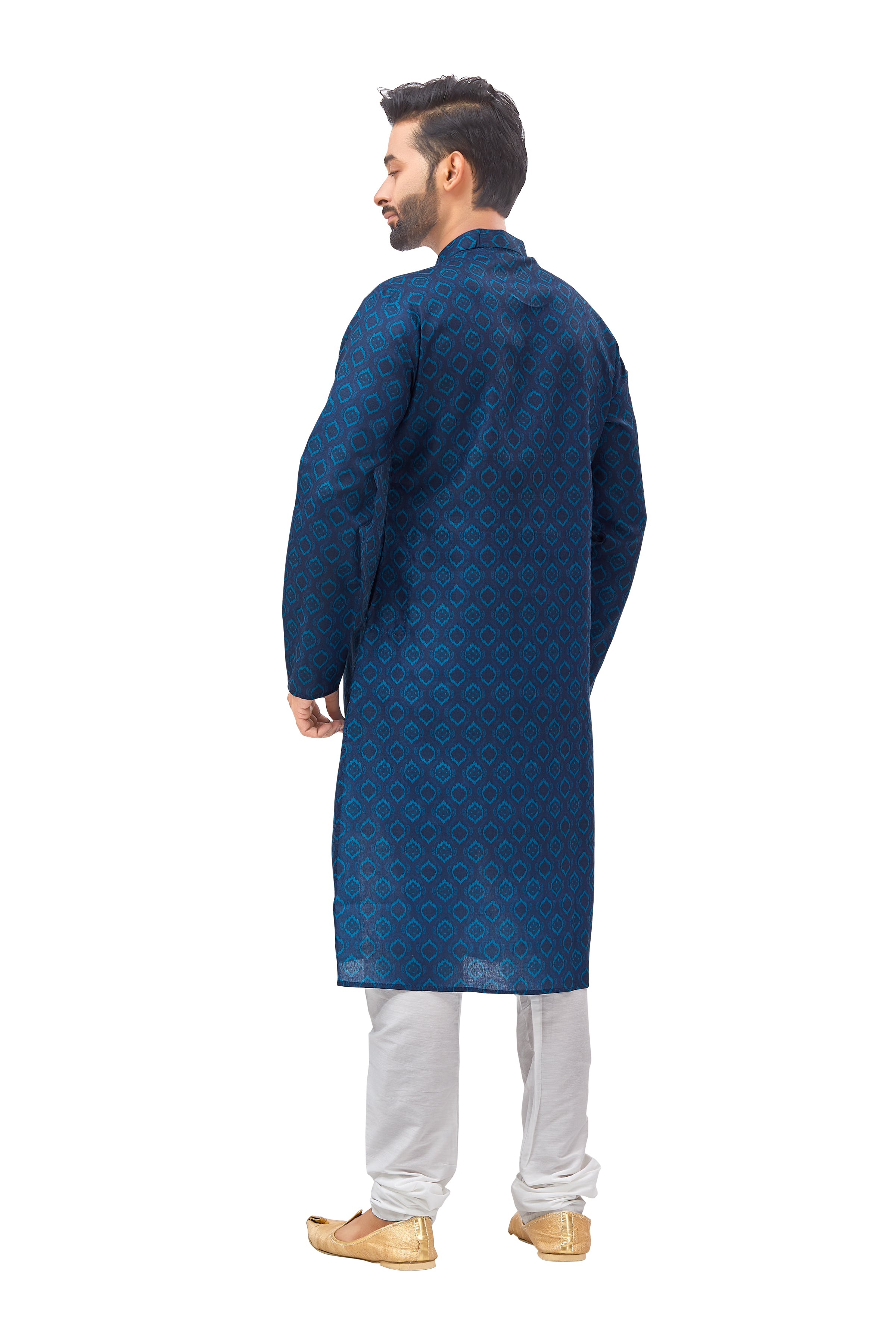 Mens Silk Printed Kurta - Roop Darshan