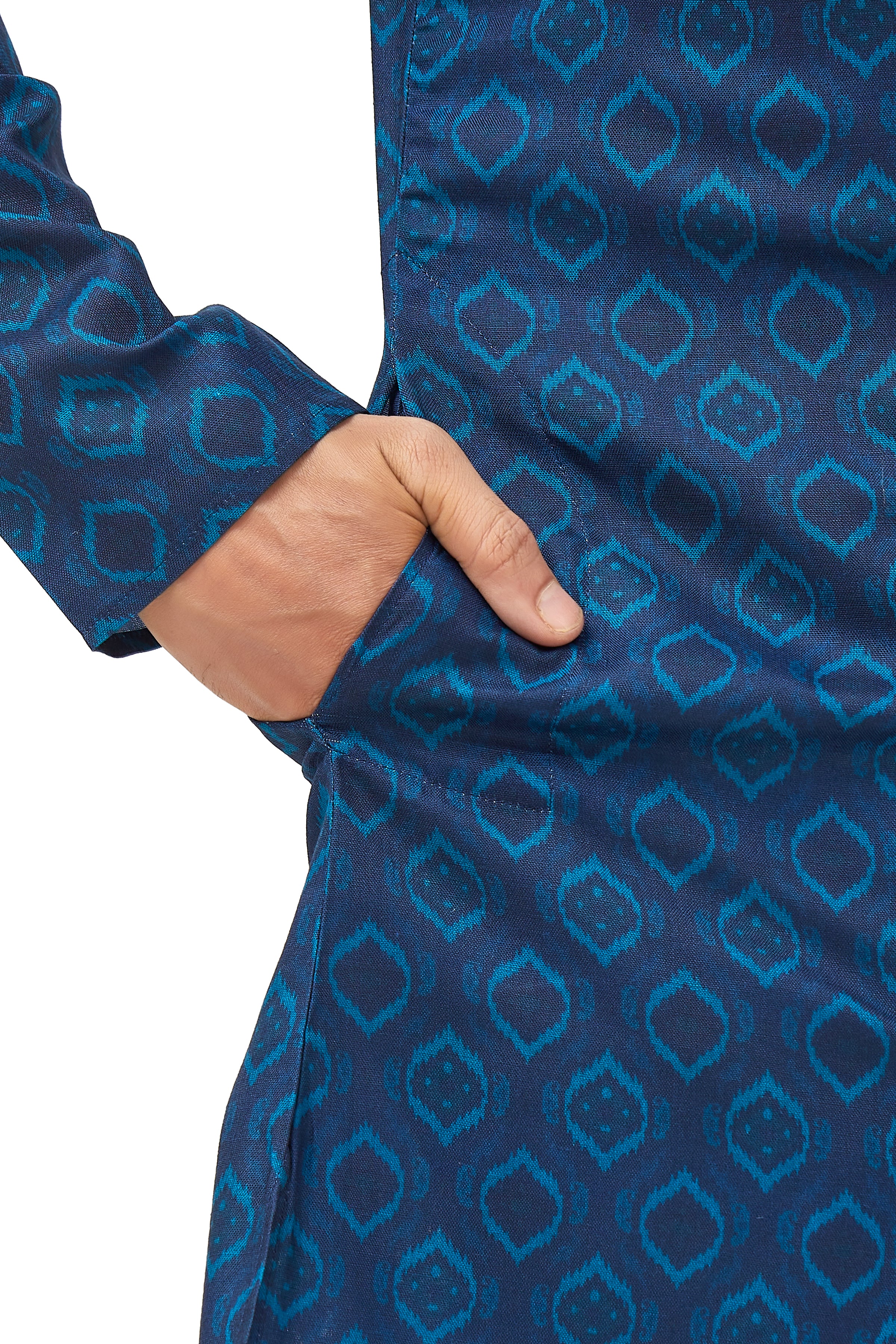 Mens Silk Printed Kurta - Roop Darshan