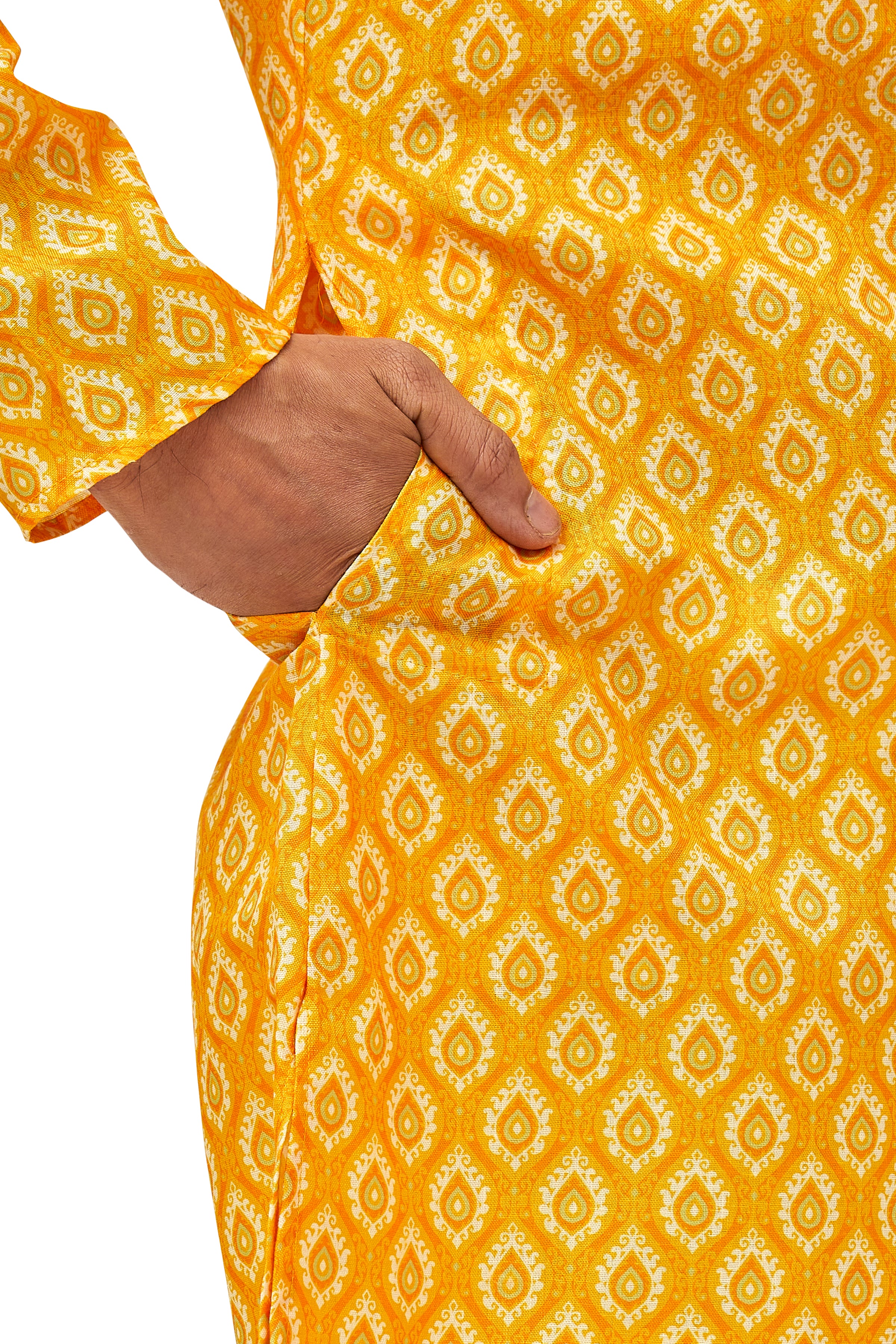 Mens Silk Printed Kurta - Roop Darshan