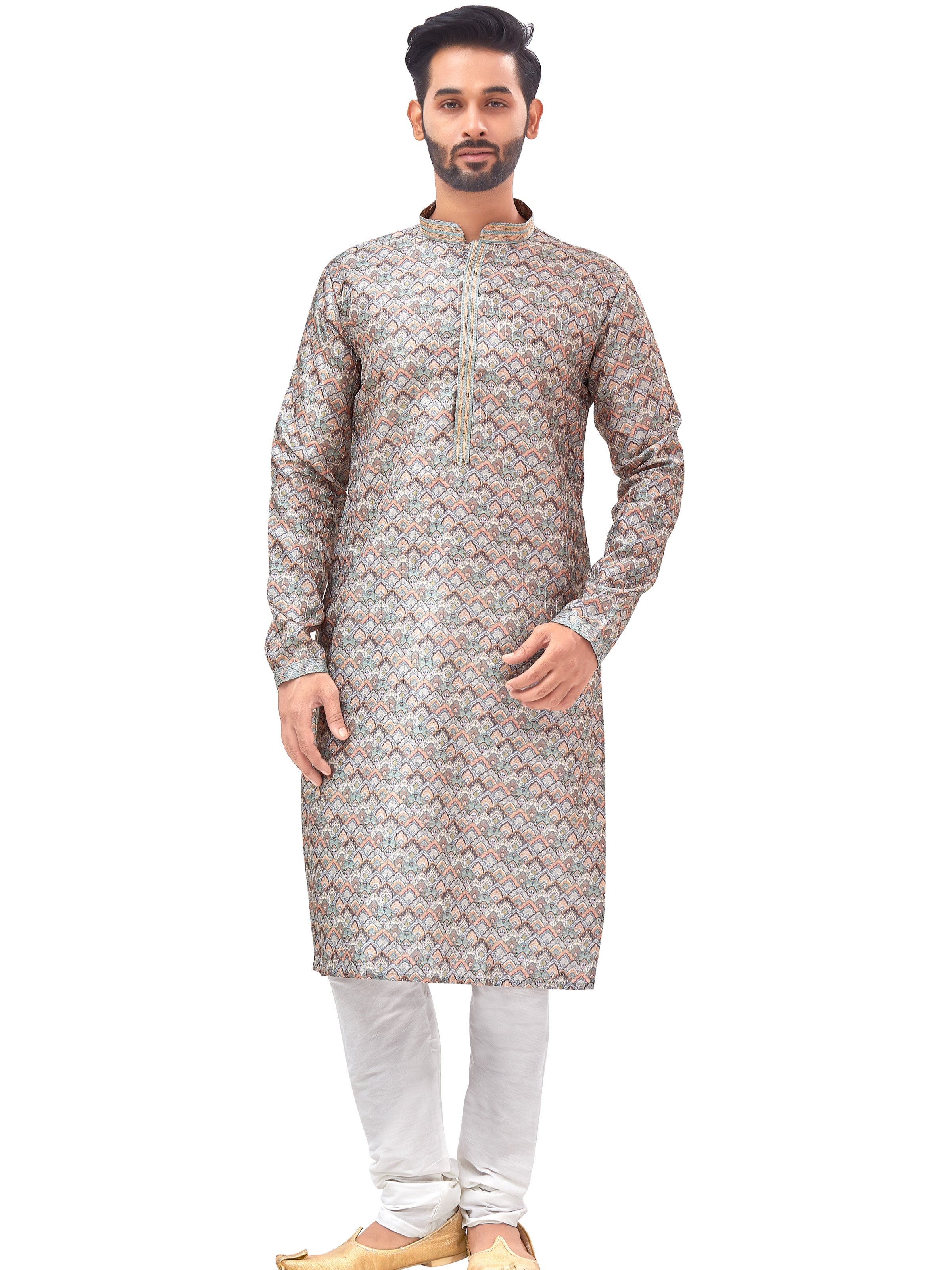 Mens Printed Kurta Set - Roop Darshan