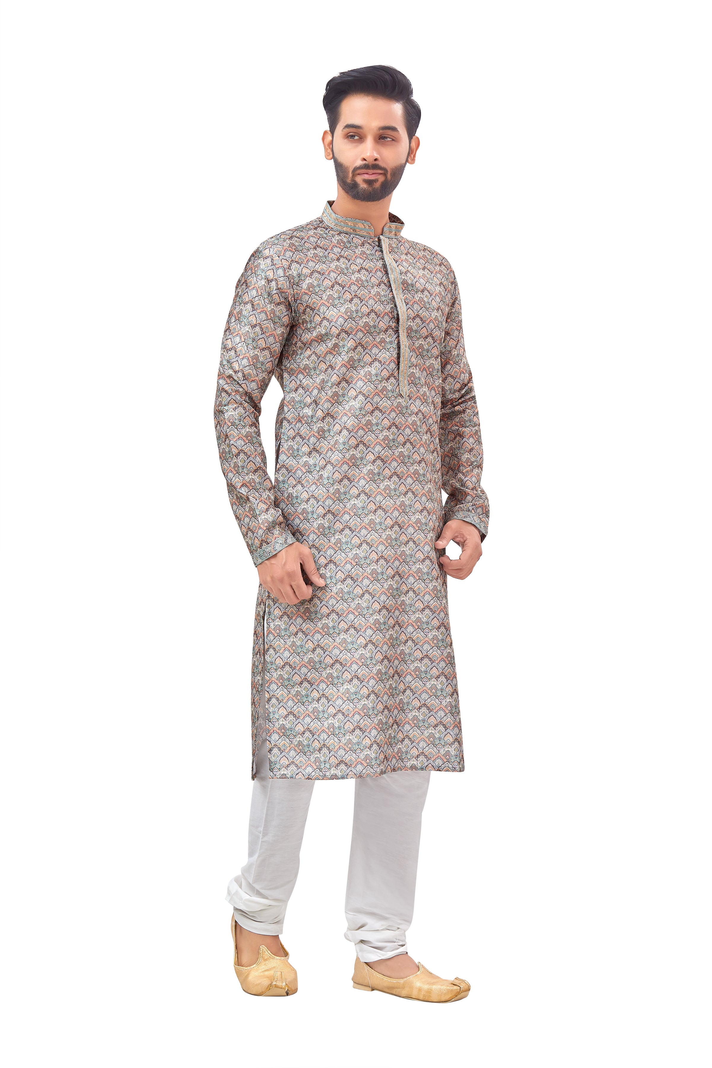 Mens Printed Kurta Set - Roop Darshan