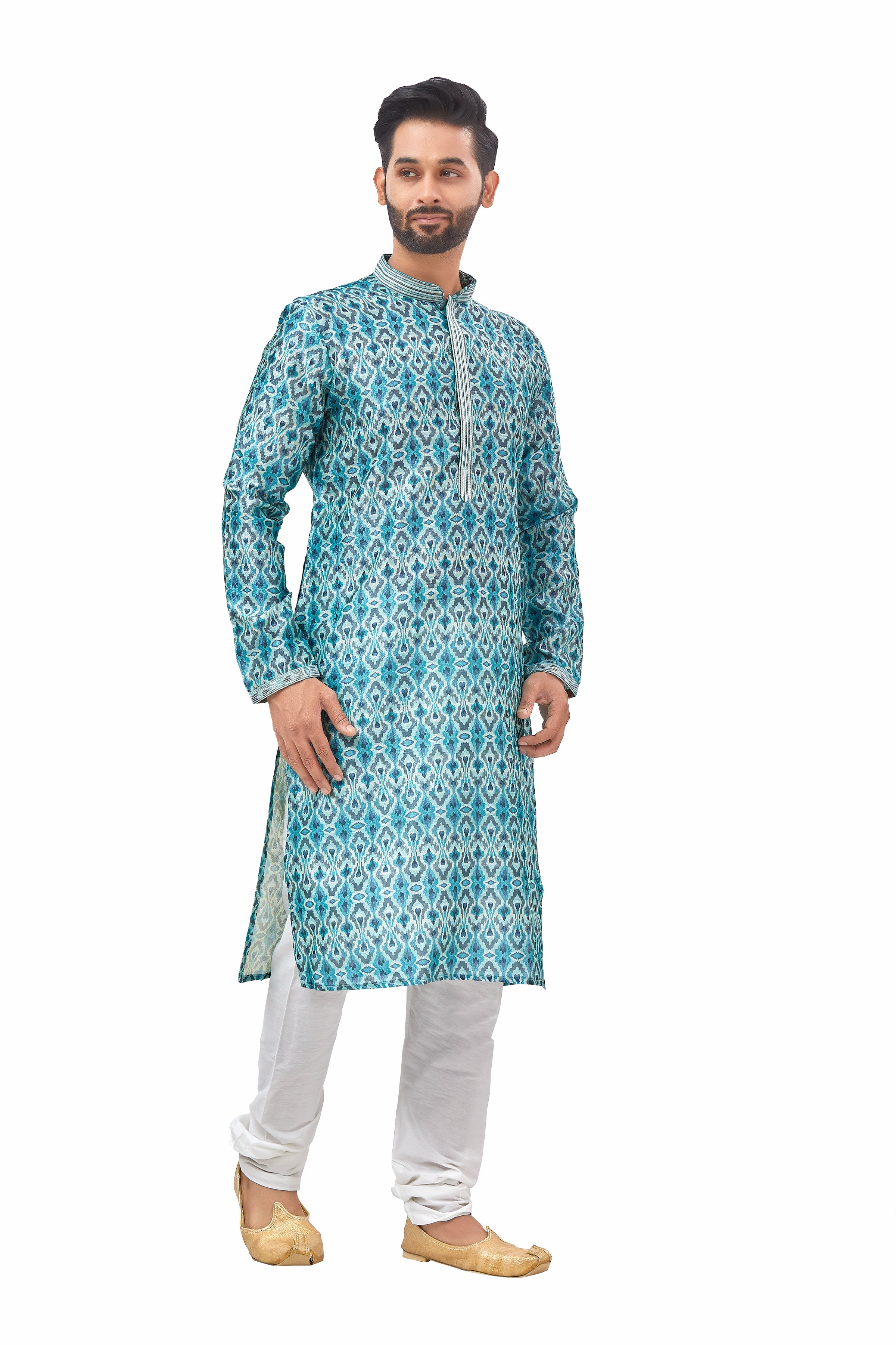 Mens Printed Kurta Set - Roop Darshan