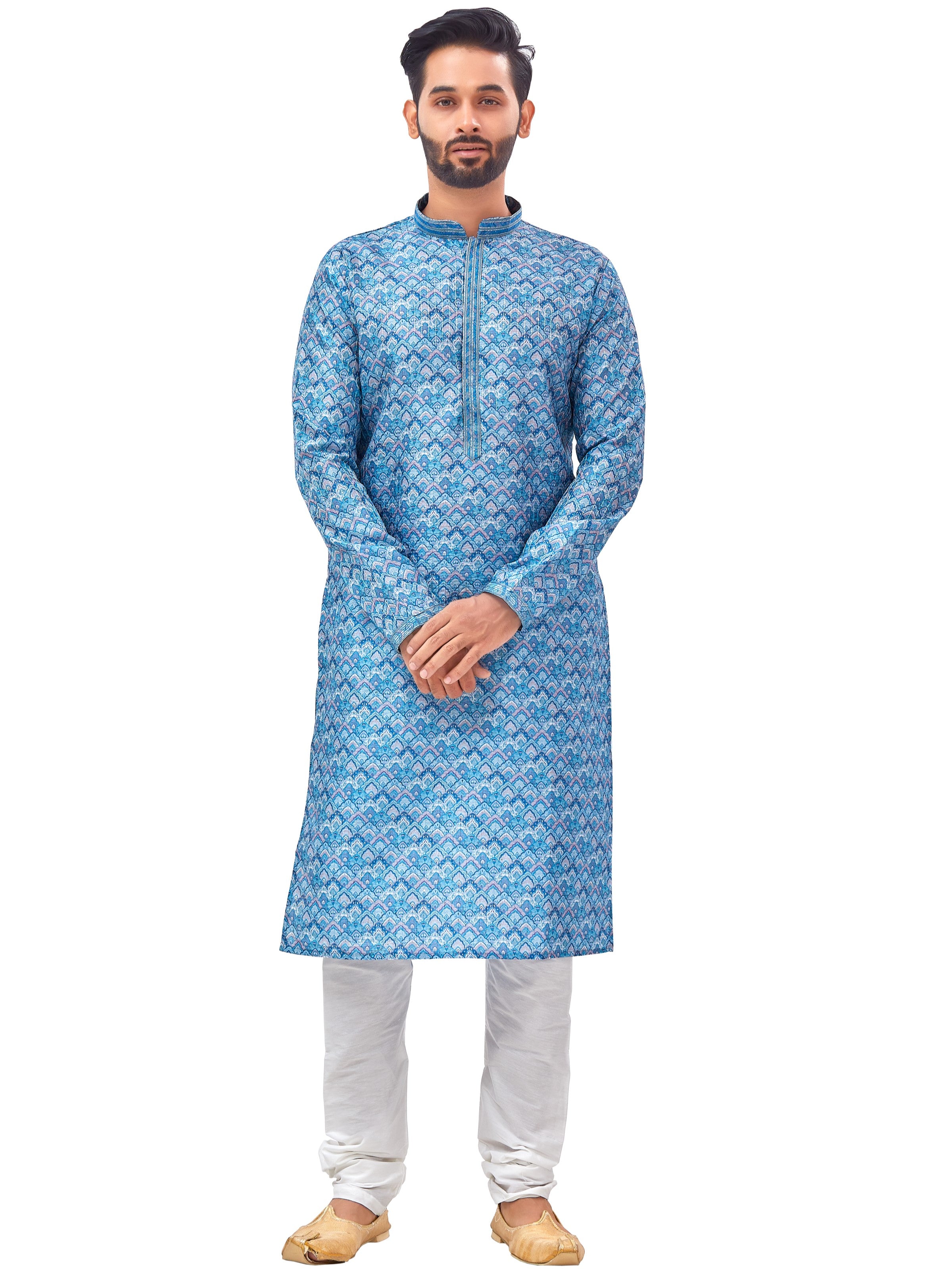 Mens Printed Kurta Set - Roop Darshan