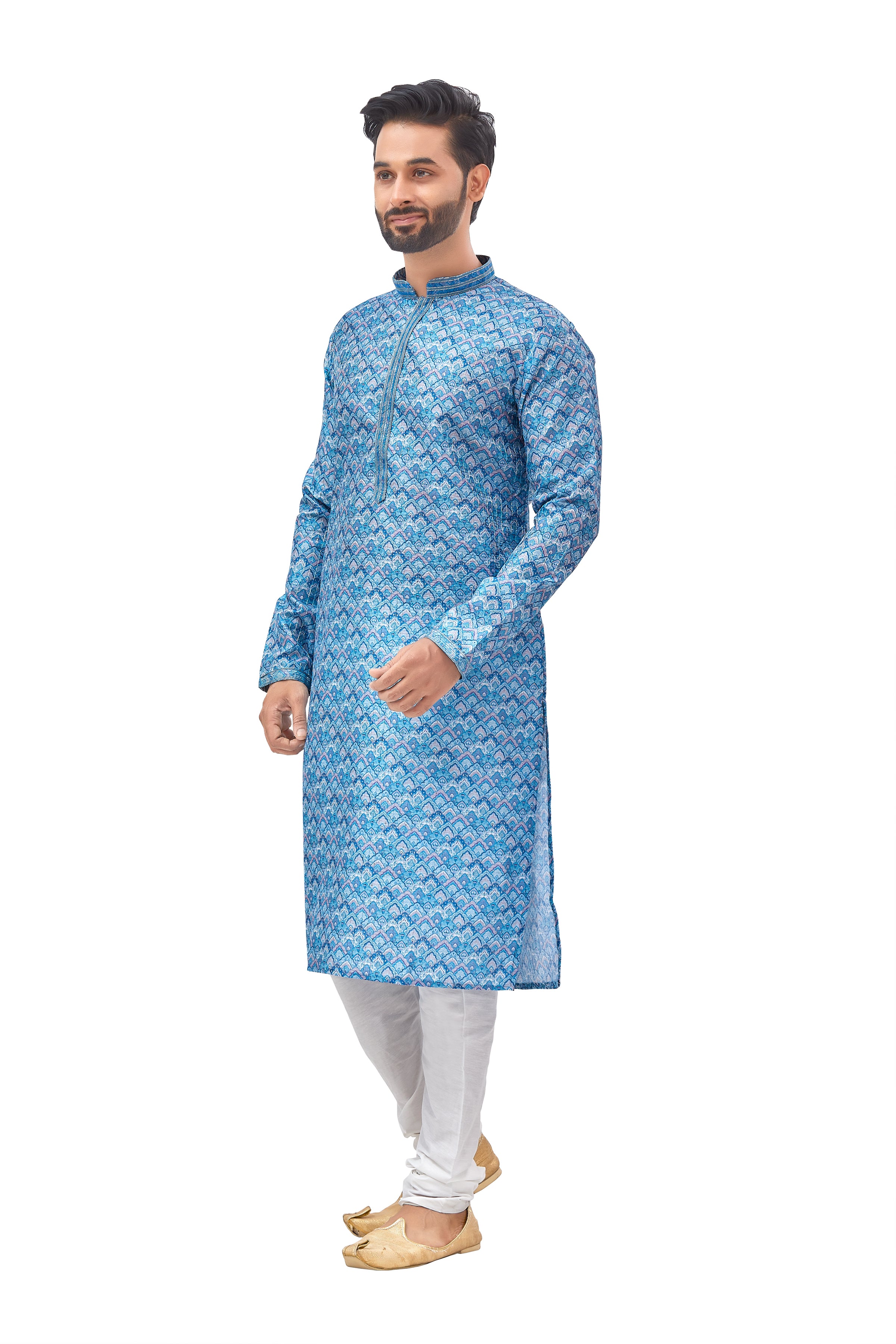 Mens Printed Kurta Set - Roop Darshan