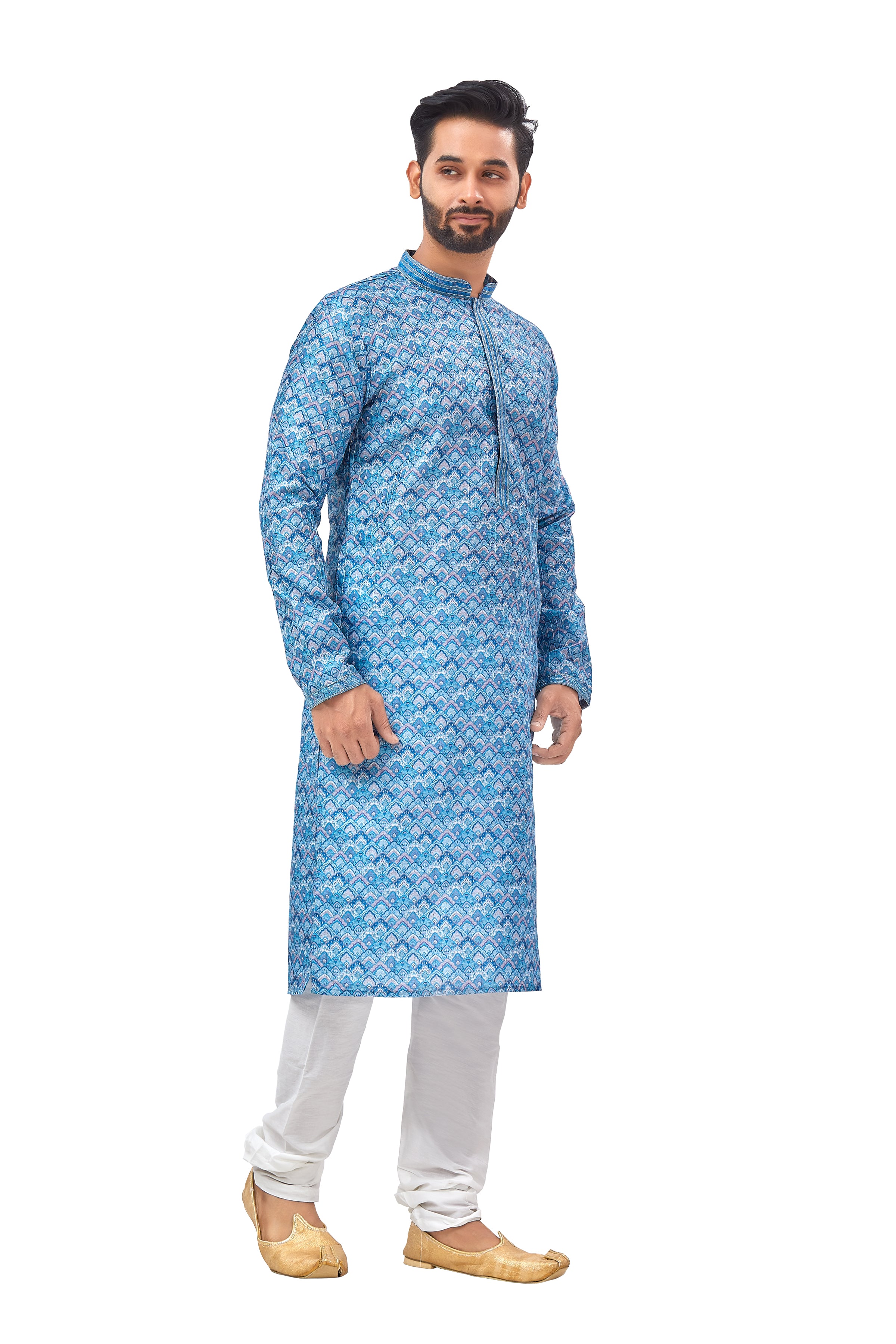 Mens Printed Kurta Set - Roop Darshan