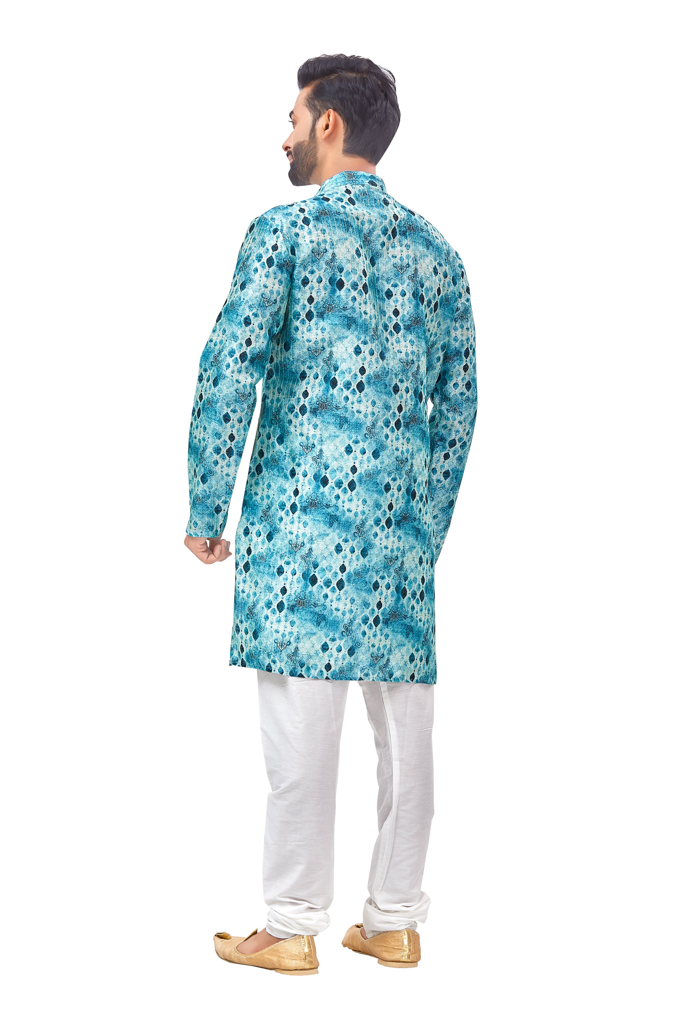 Mens Silk Printed Kurta - Roop Darshan