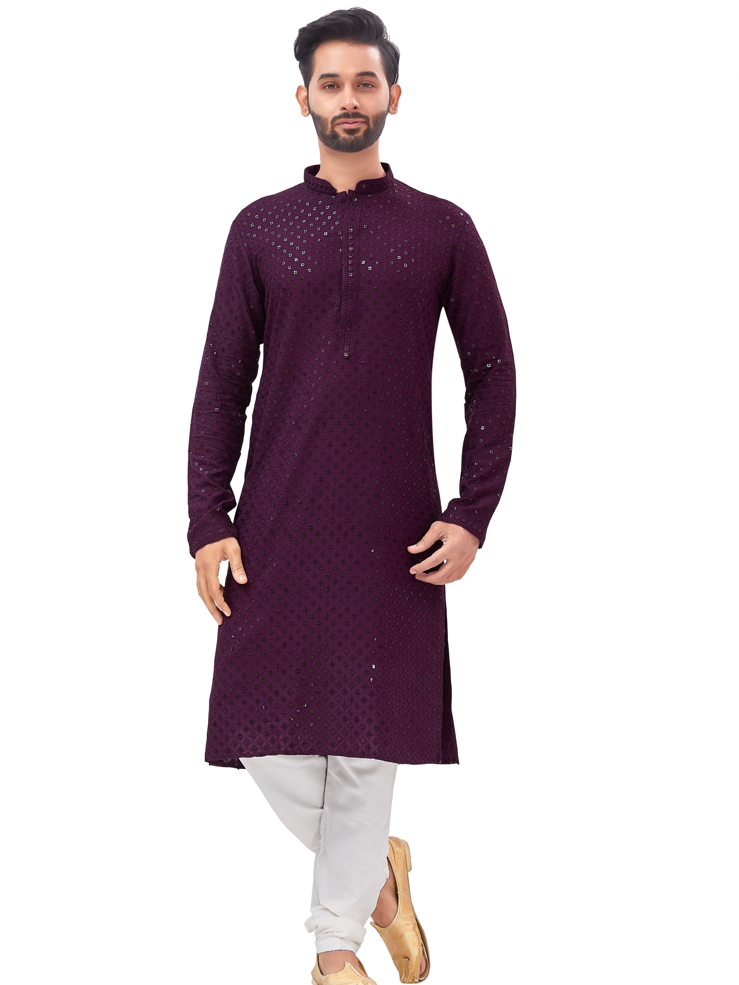 Mens Resham Embroidered Kurta Set - Roop Darshan