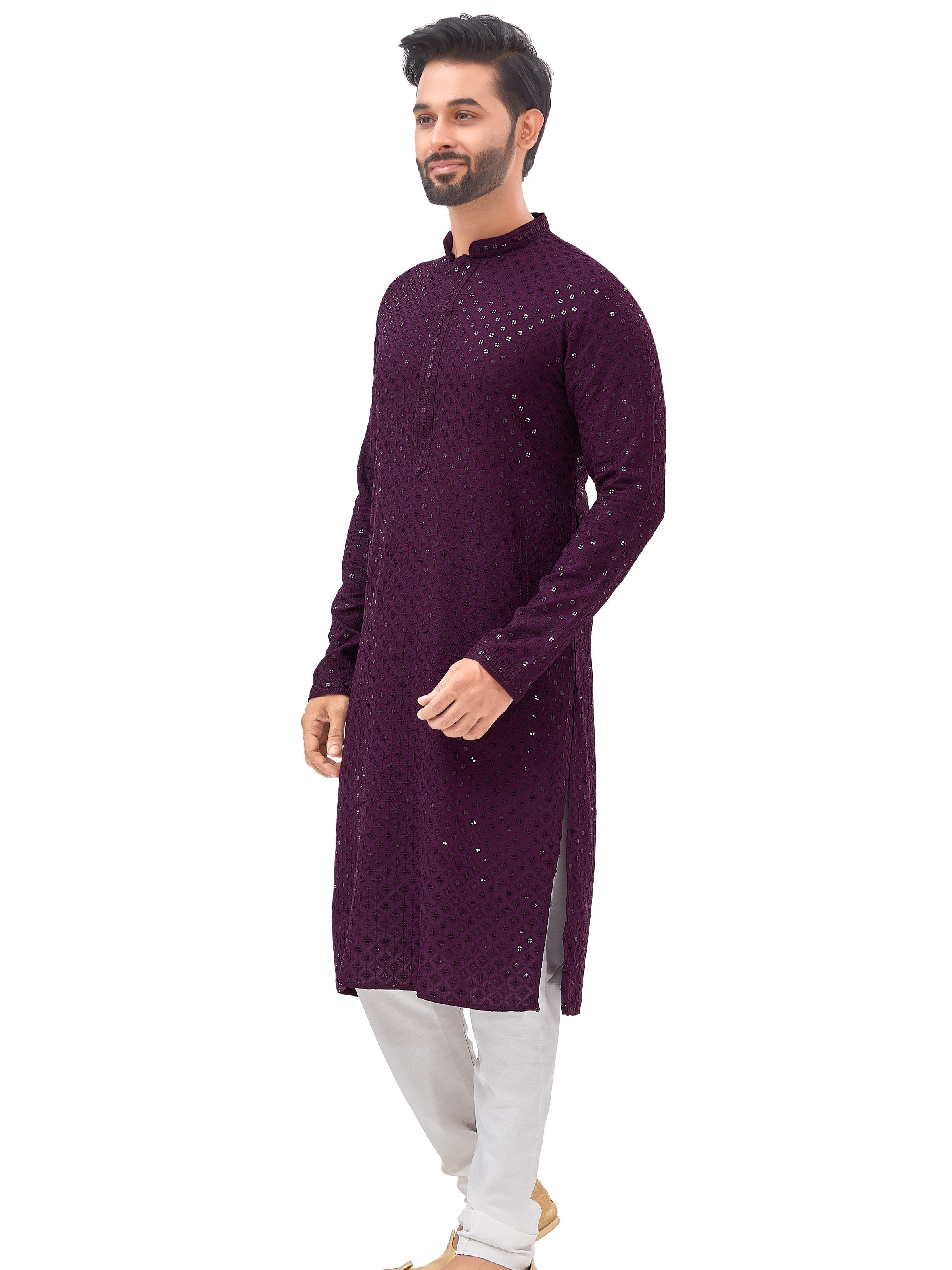 Mens Resham Embroidered Kurta Set - Roop Darshan