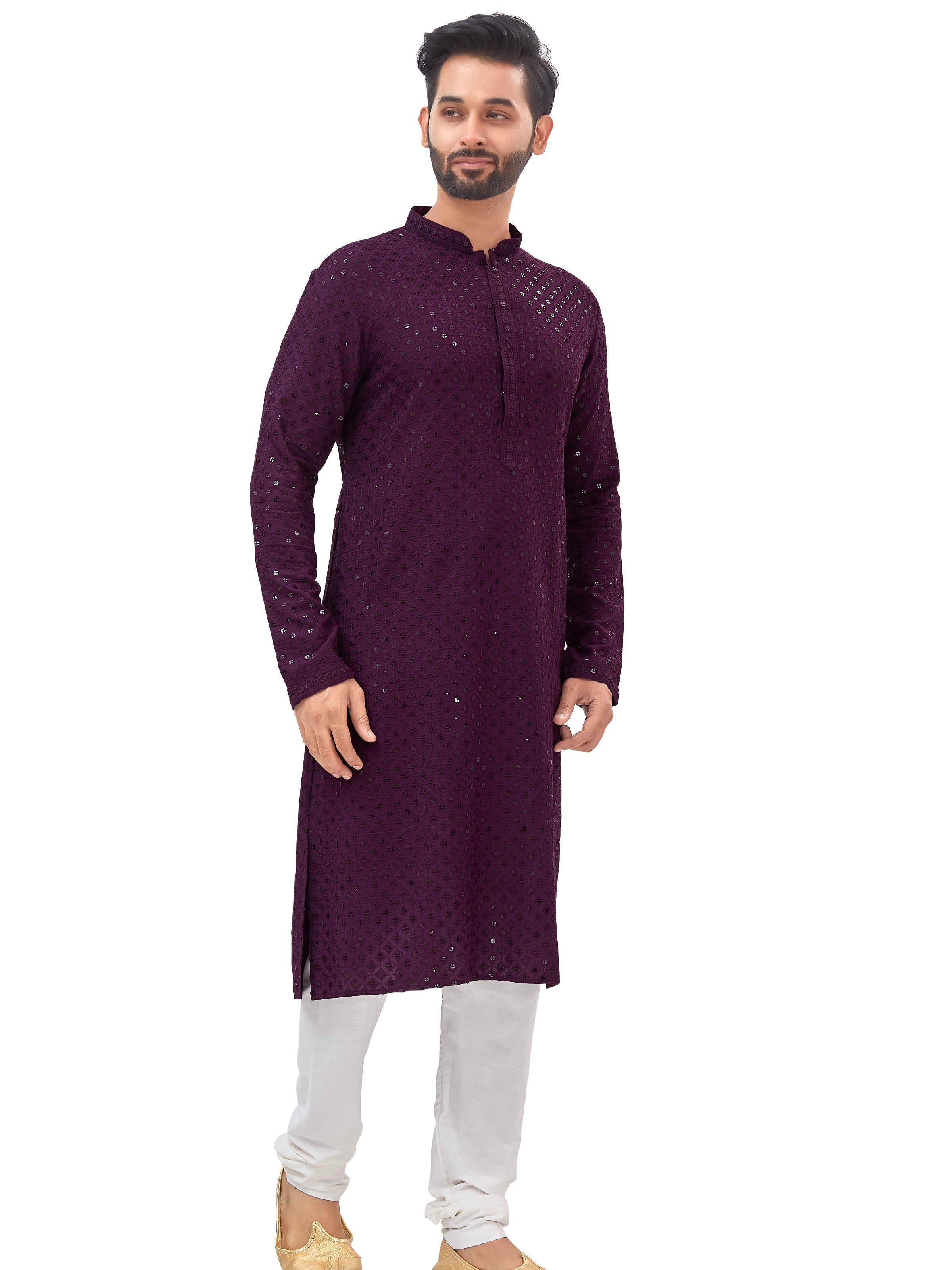 Mens Resham Embroidered Kurta Set - Roop Darshan