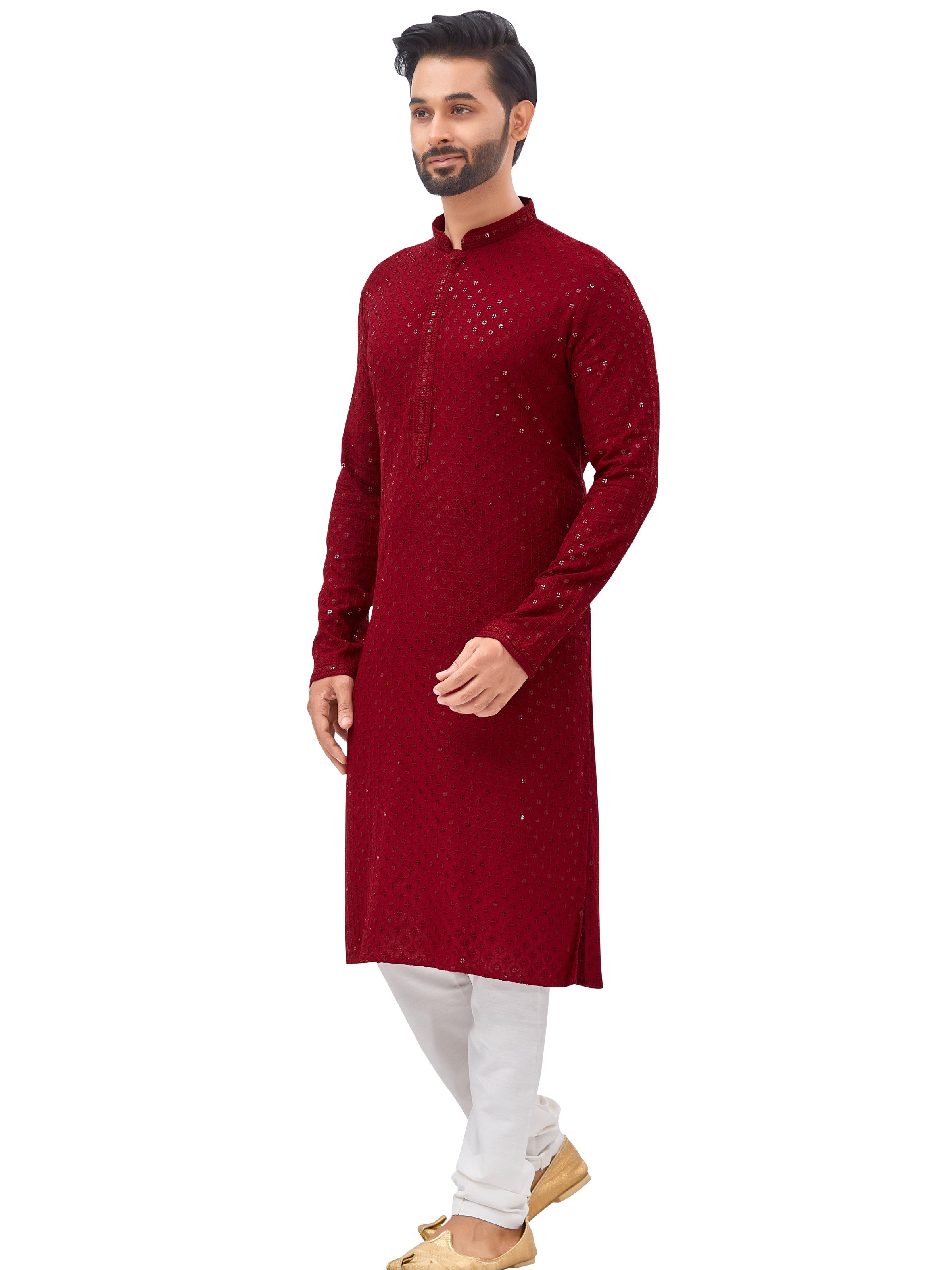 Mens Resham Embroidered Kurta Set - Roop Darshan