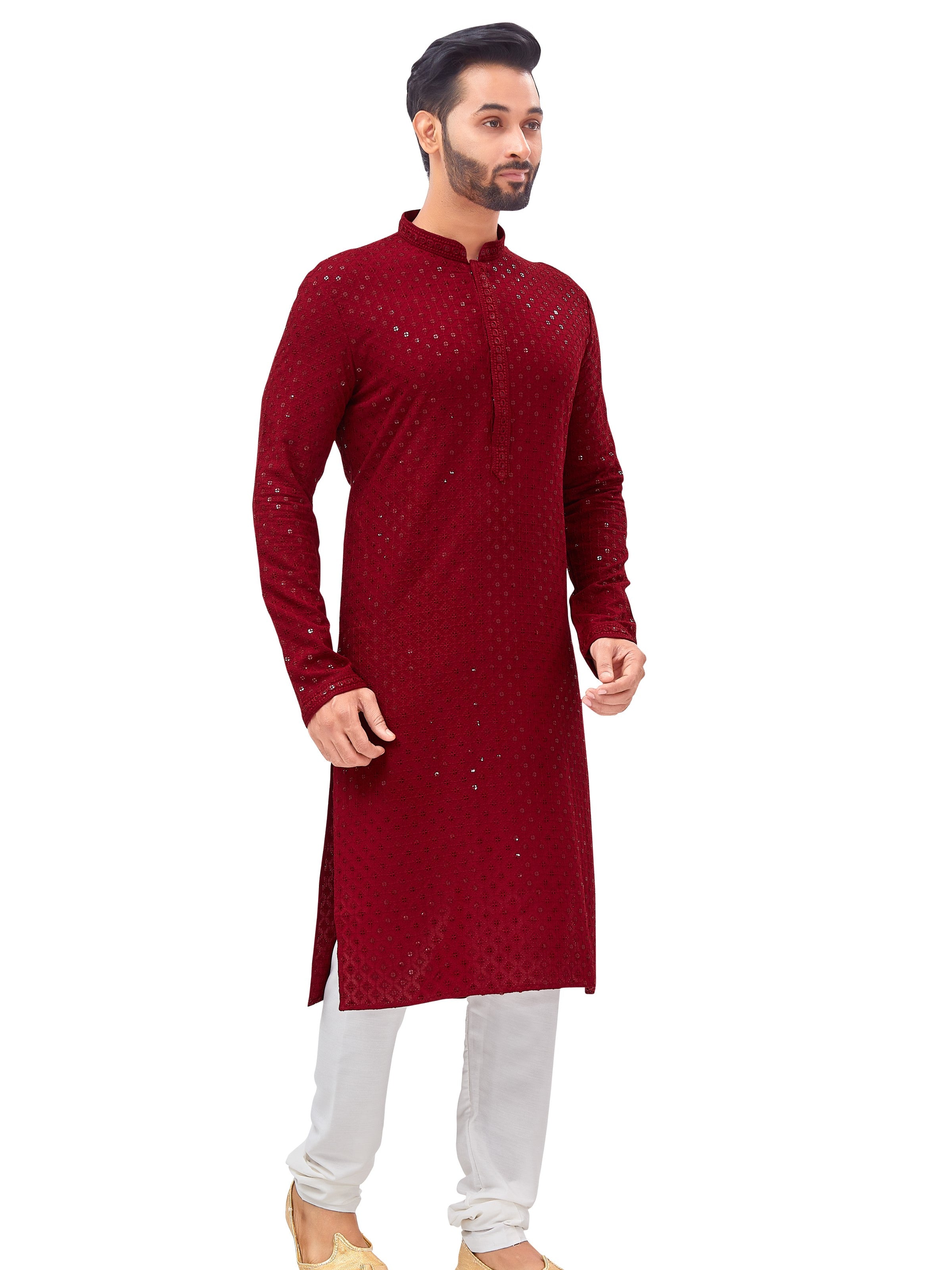 Mens Resham Embroidered Kurta Set - Roop Darshan
