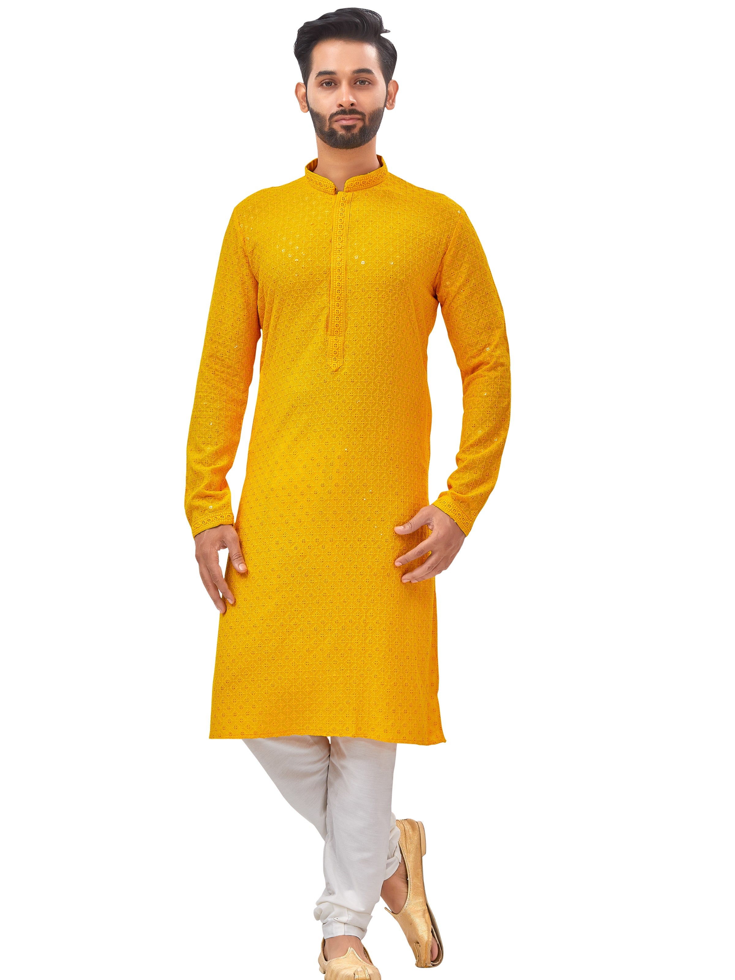 Mens Resham Embroidered Kurta Set - Roop Darshan