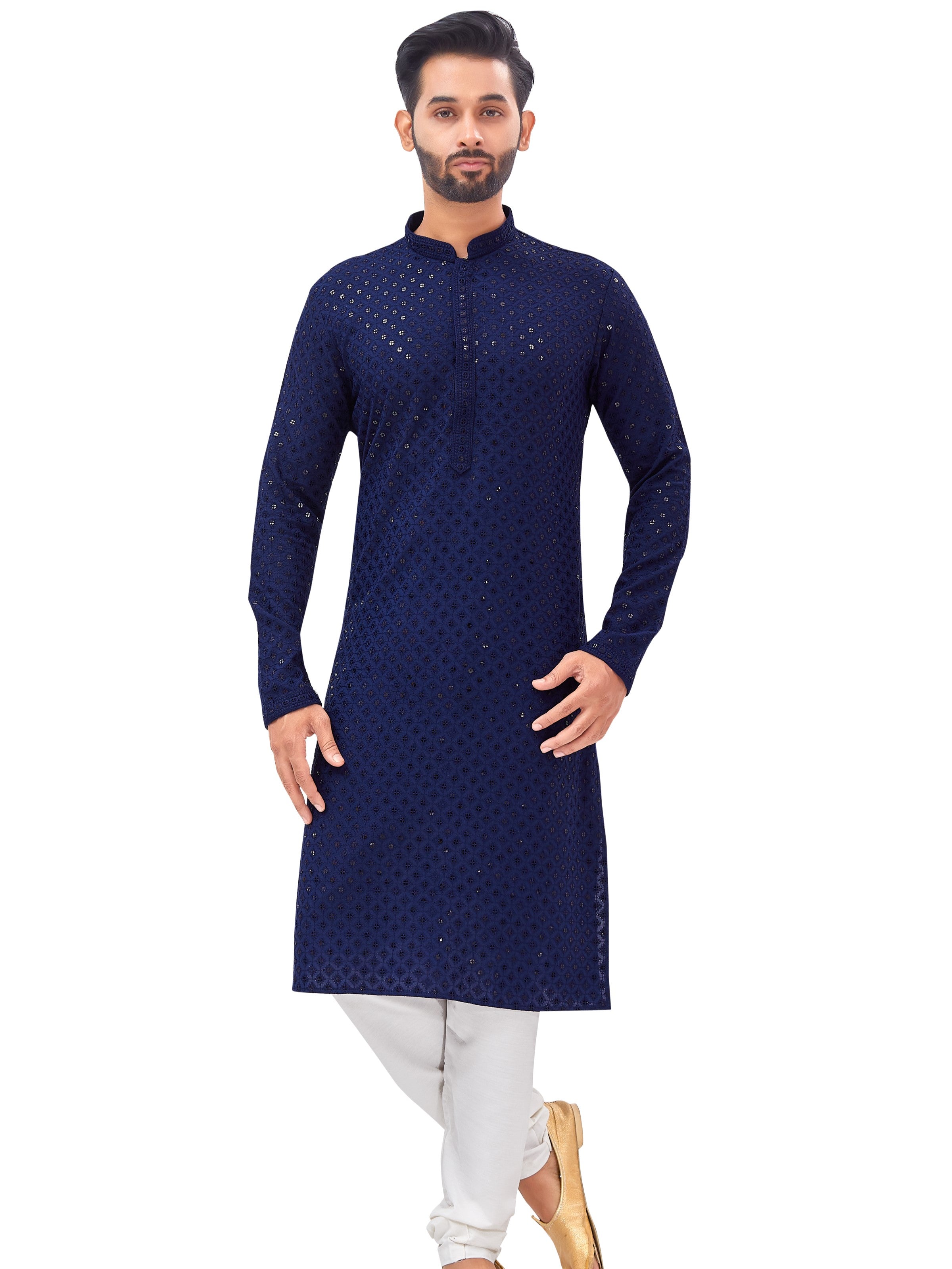 Mens Resham Embroidered Kurta Set - Roop Darshan