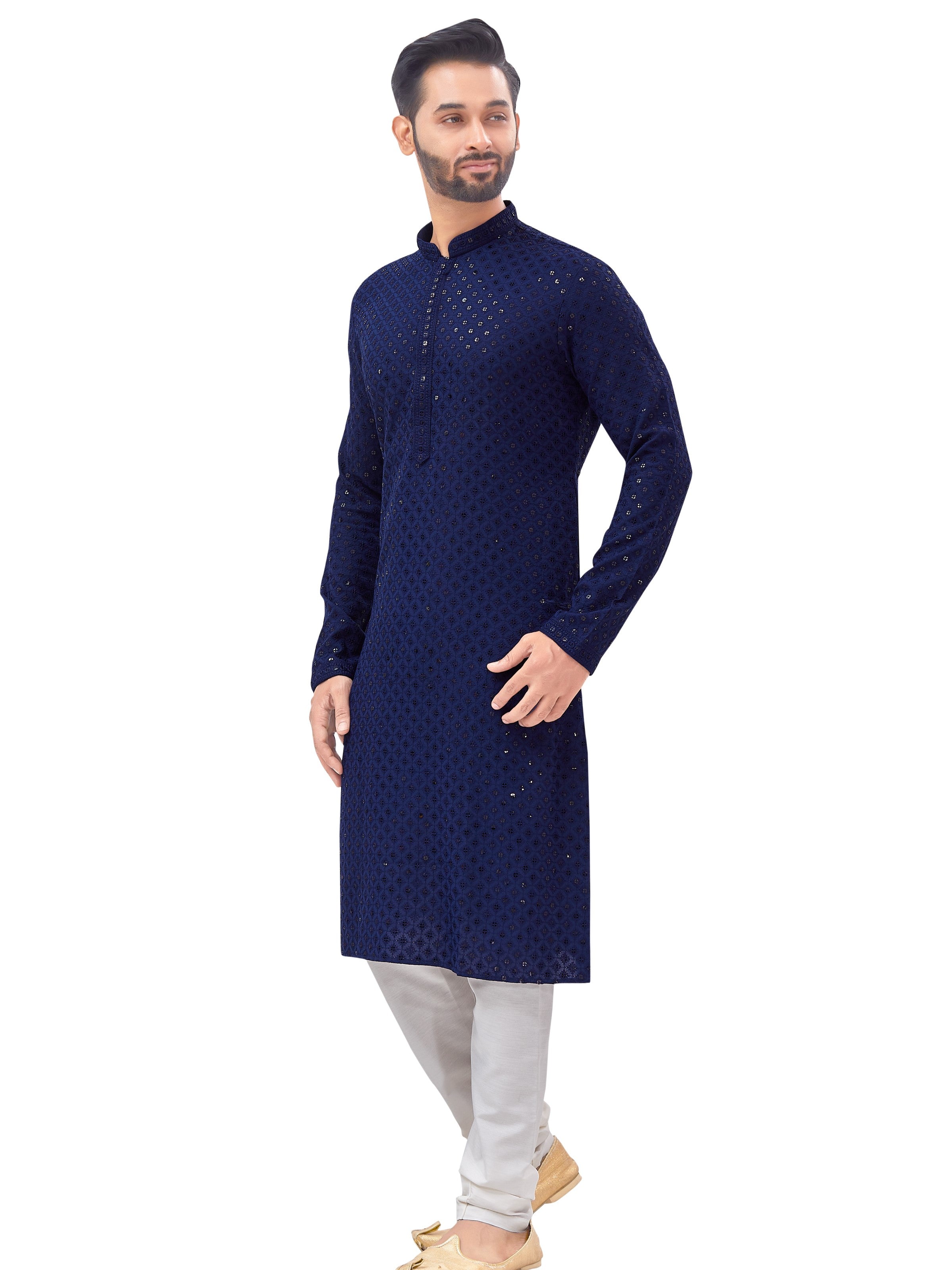Mens Resham Embroidered Kurta Set - Roop Darshan