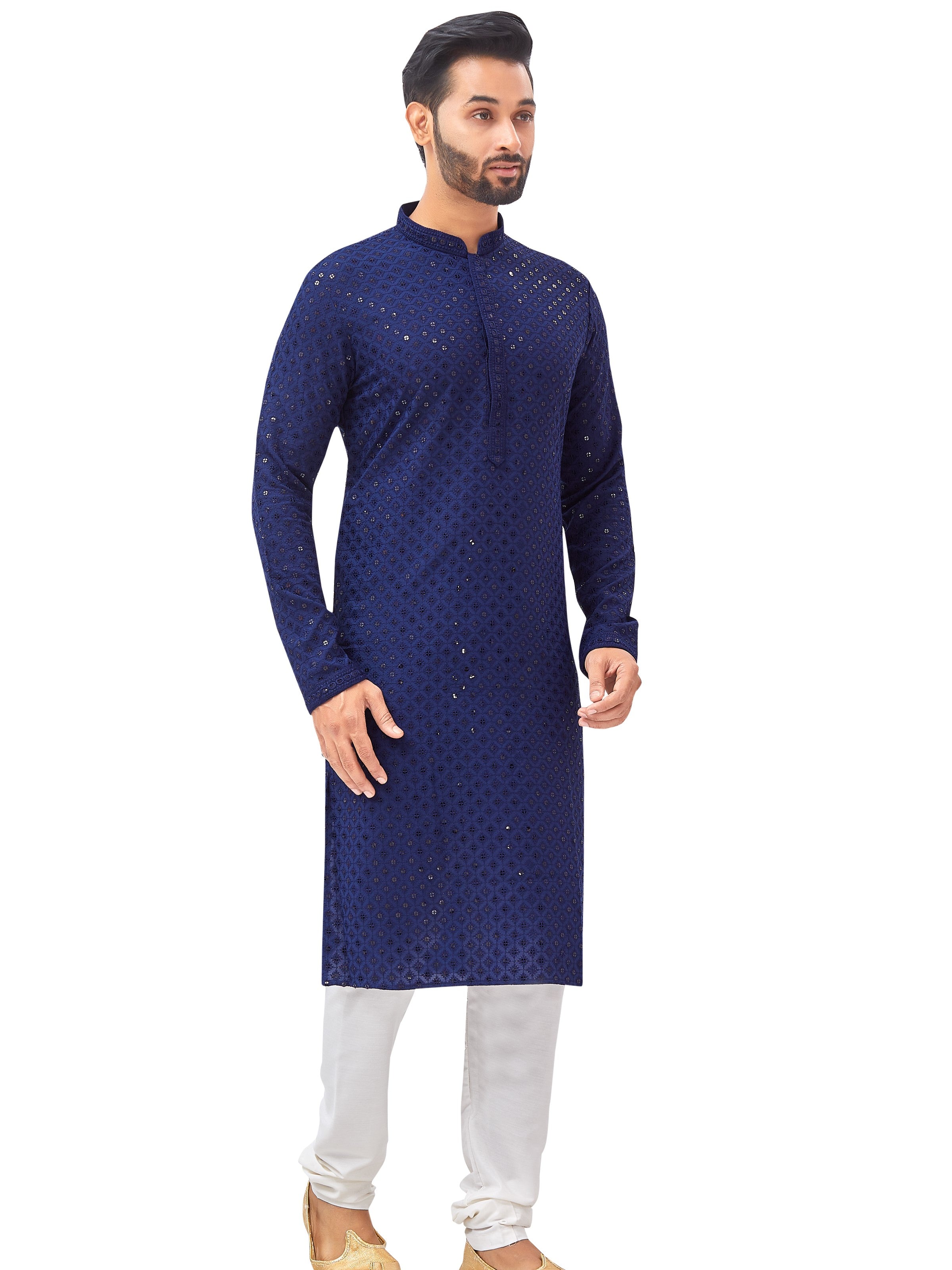 Mens Resham Embroidered Kurta Set - Roop Darshan
