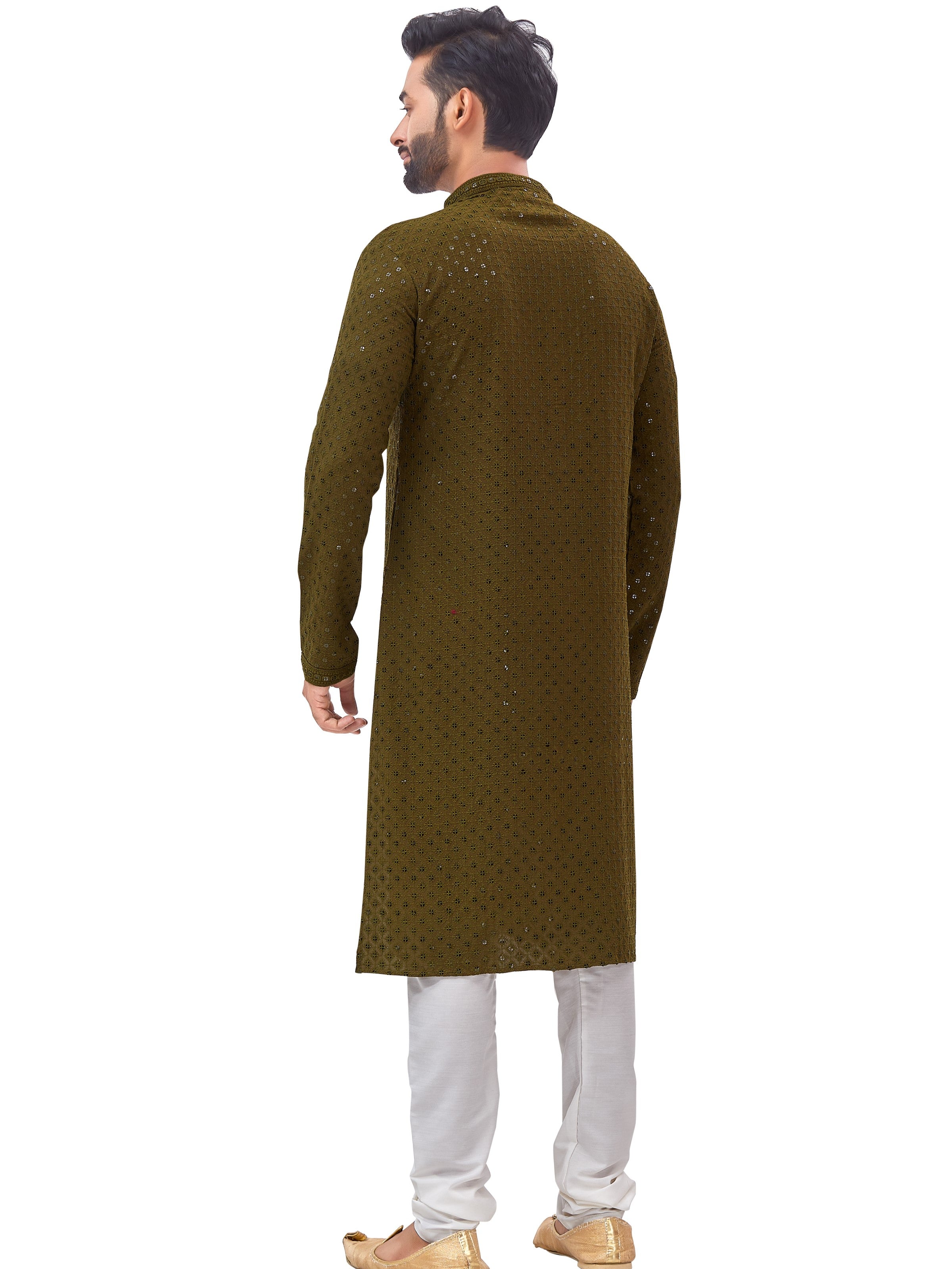 Mens Resham Embroidered Kurta Set - Roop Darshan