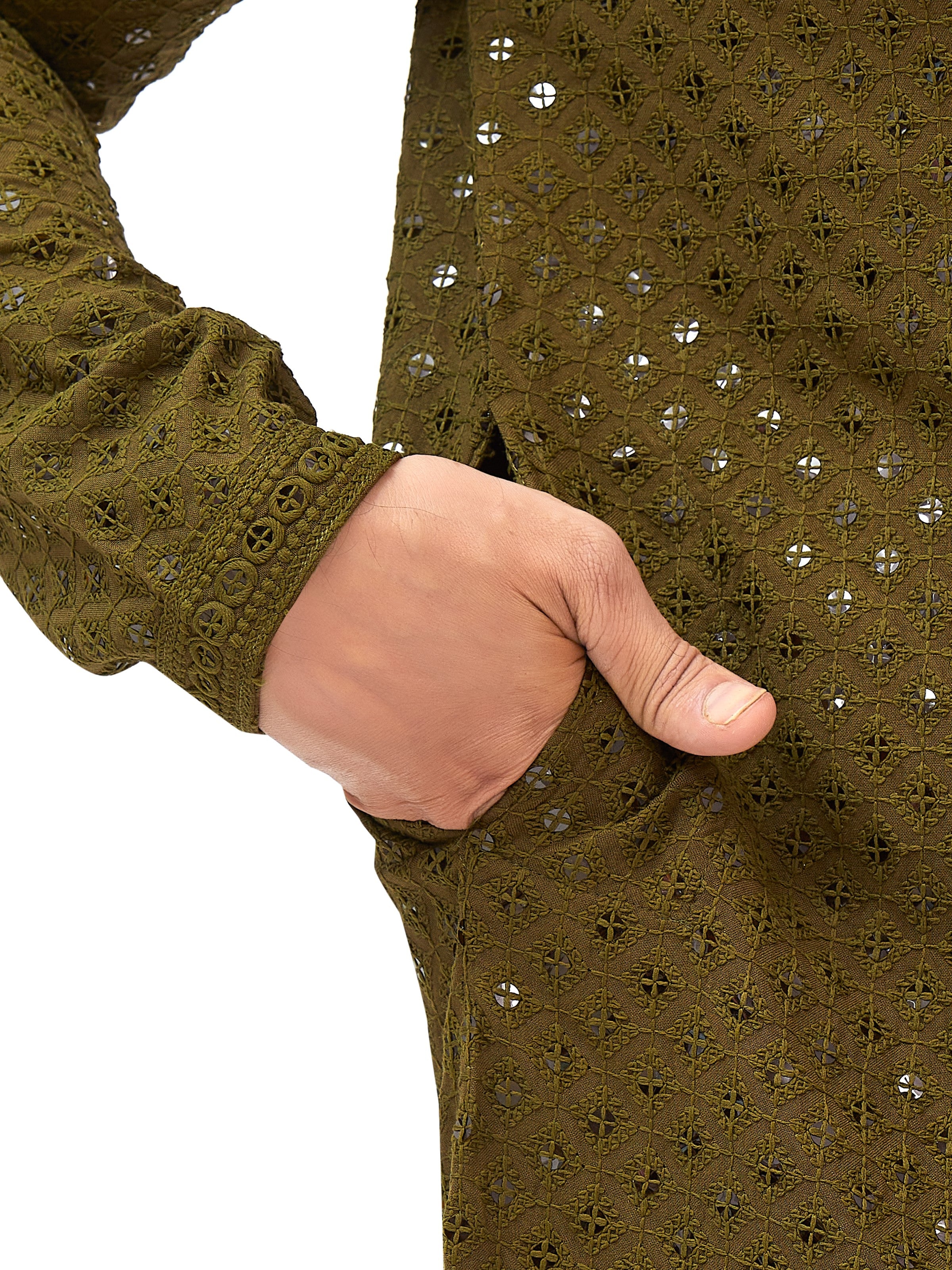Mens Resham Embroidered Kurta Set - Roop Darshan