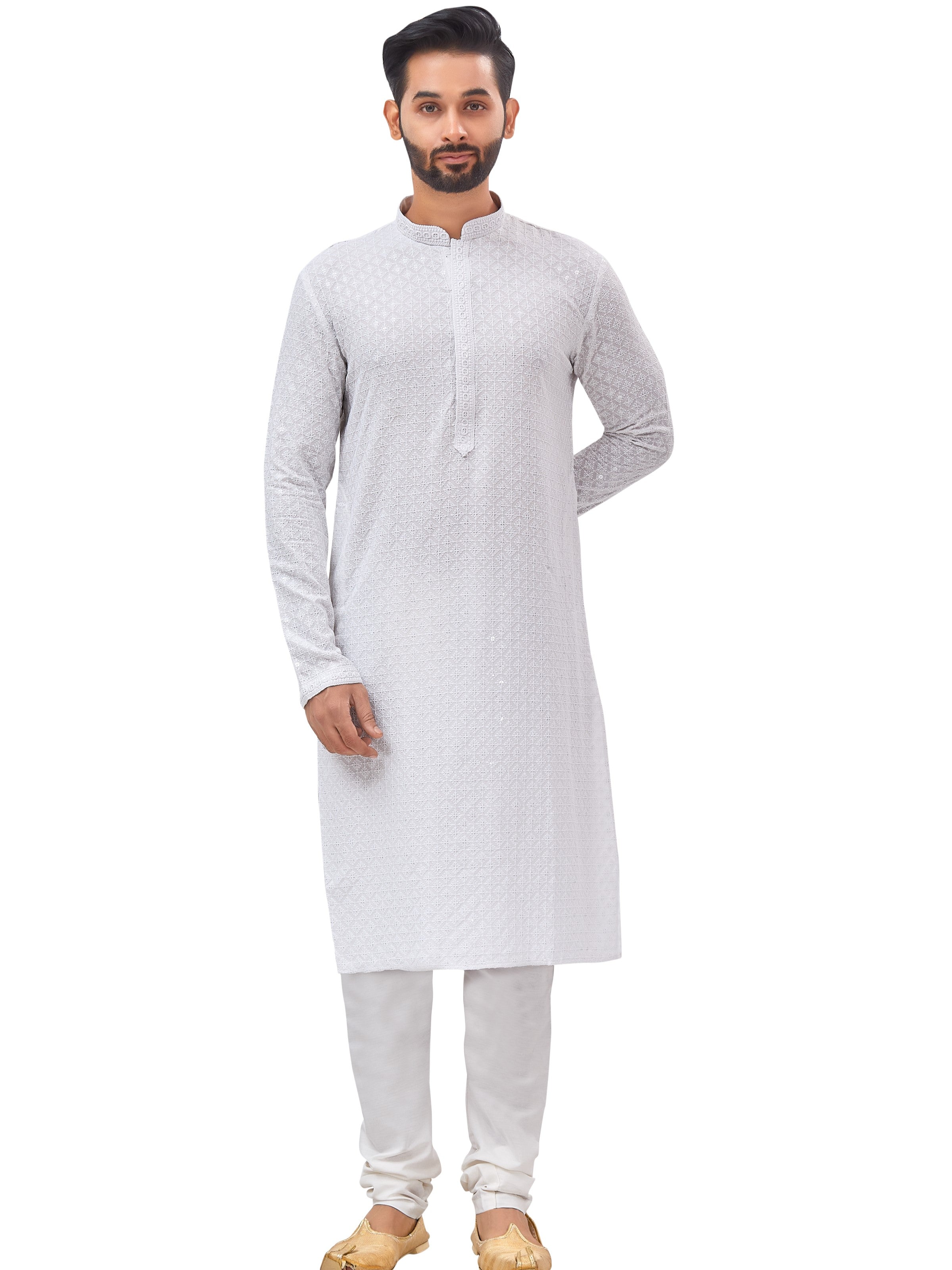 Mens Resham Embroidered Kurta Set - Roop Darshan