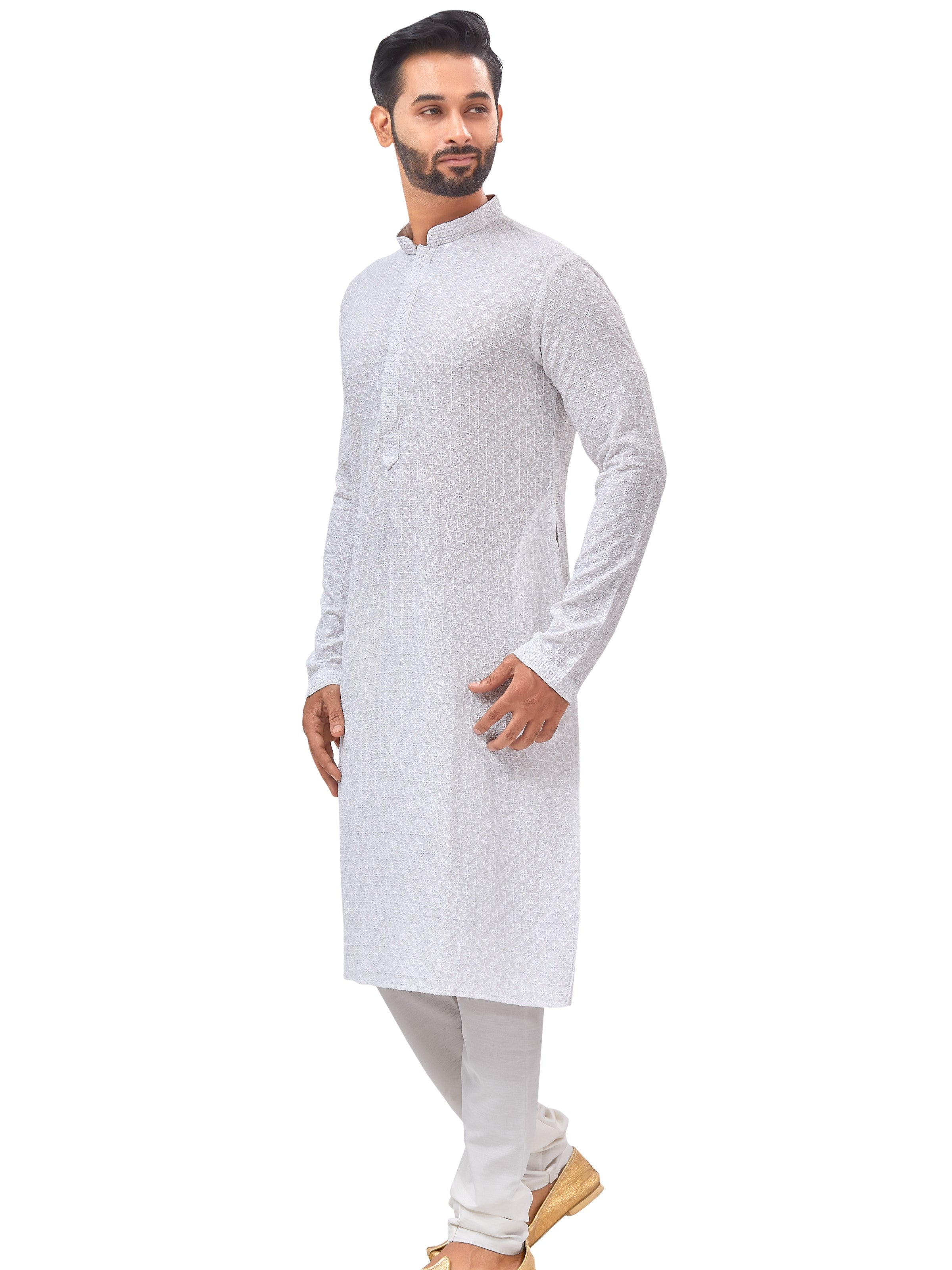 Mens Resham Embroidered Kurta Set - Roop Darshan