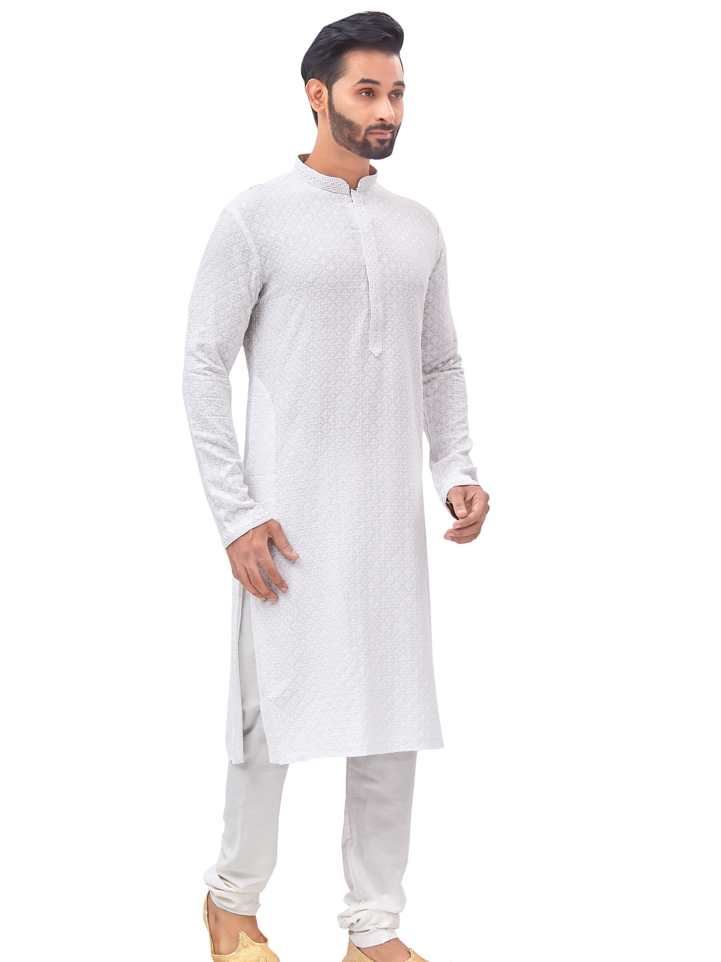 Mens Resham Embroidered Kurta Set - Roop Darshan