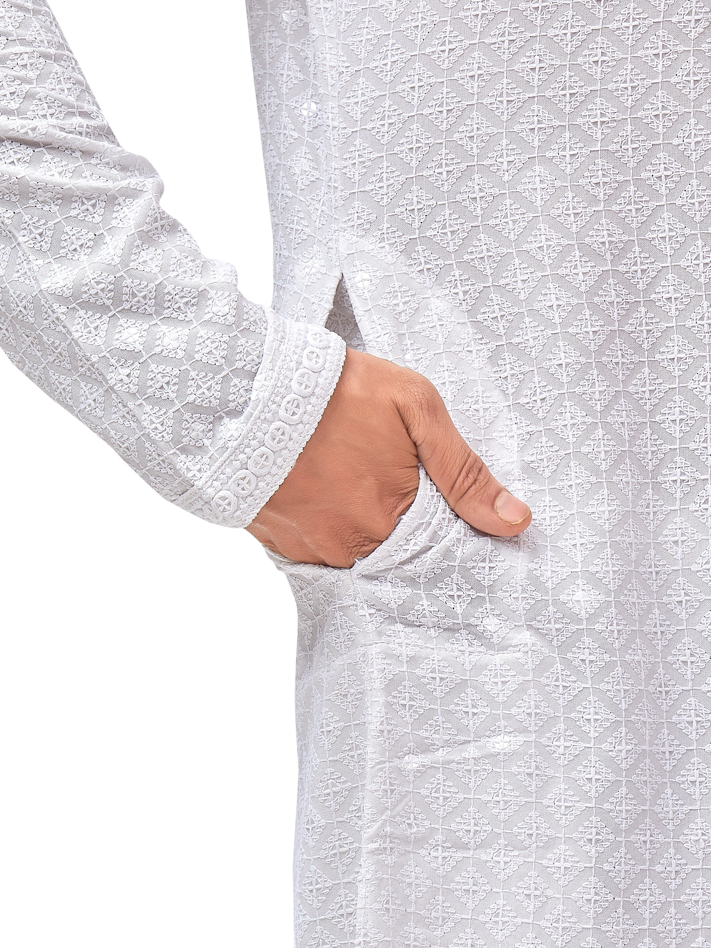 Mens Resham Embroidered Kurta Set - Roop Darshan