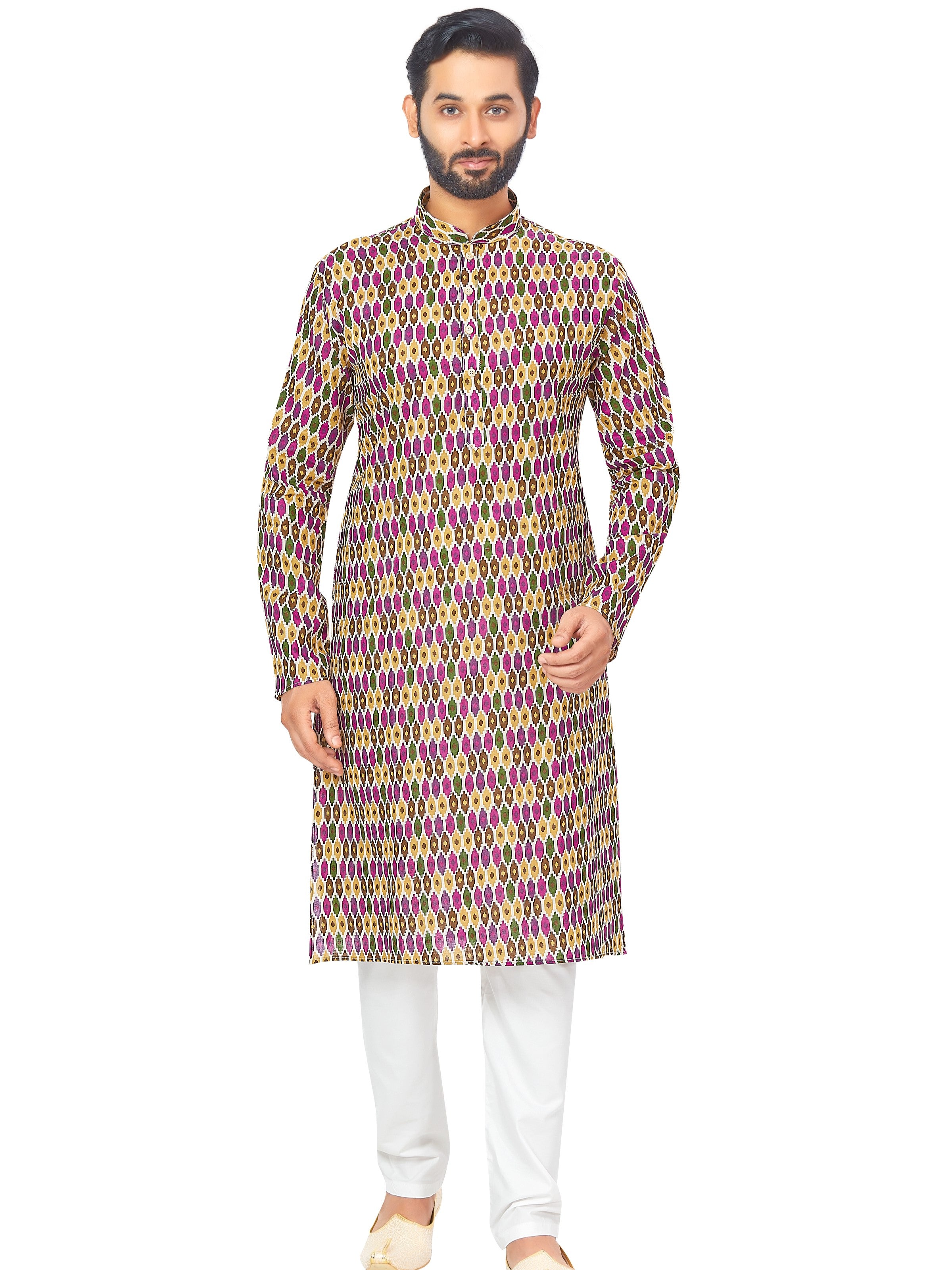 Mens Printed Kurta Set - Roop Darshan