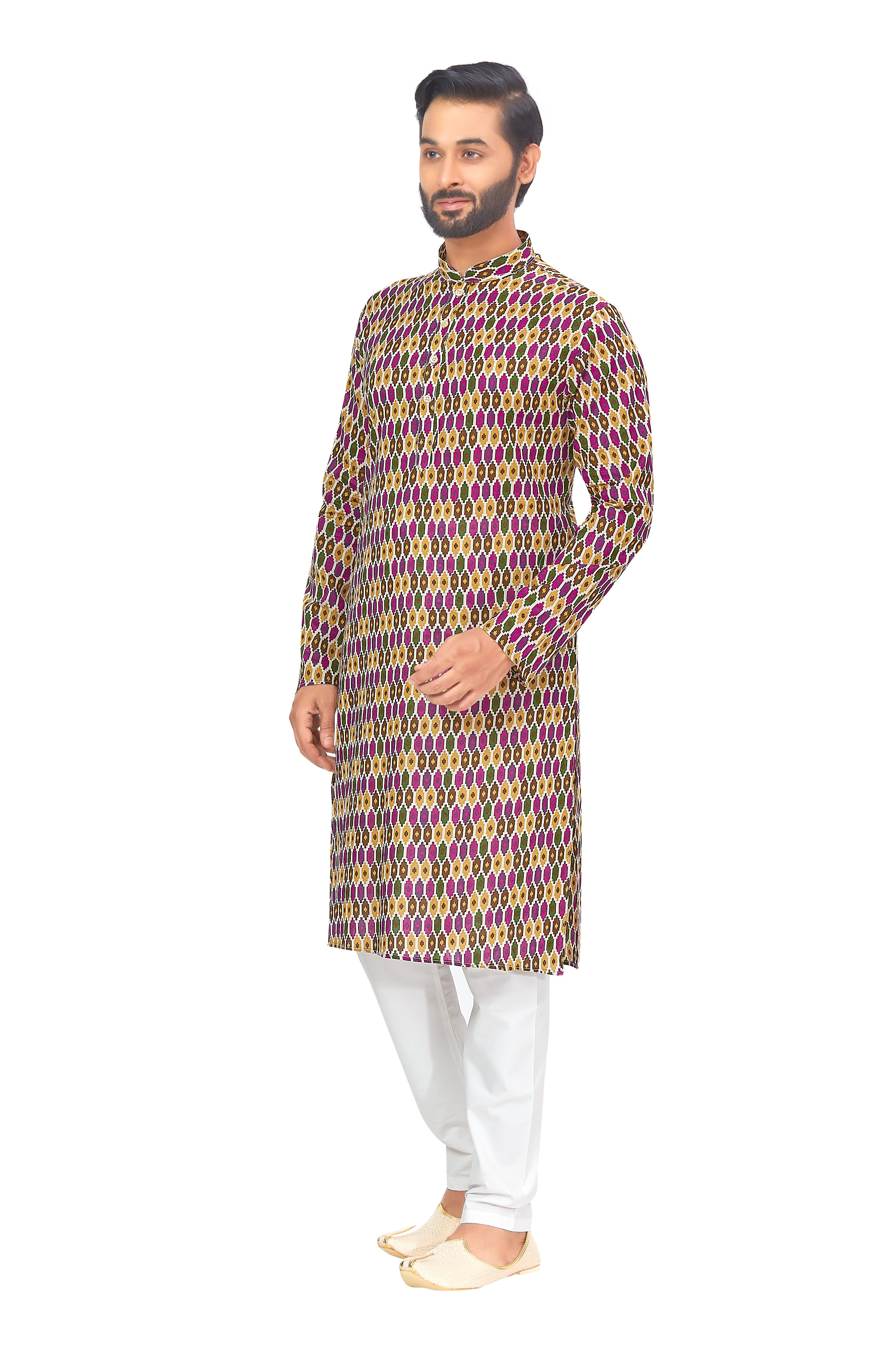 Mens Printed Kurta Set - Roop Darshan