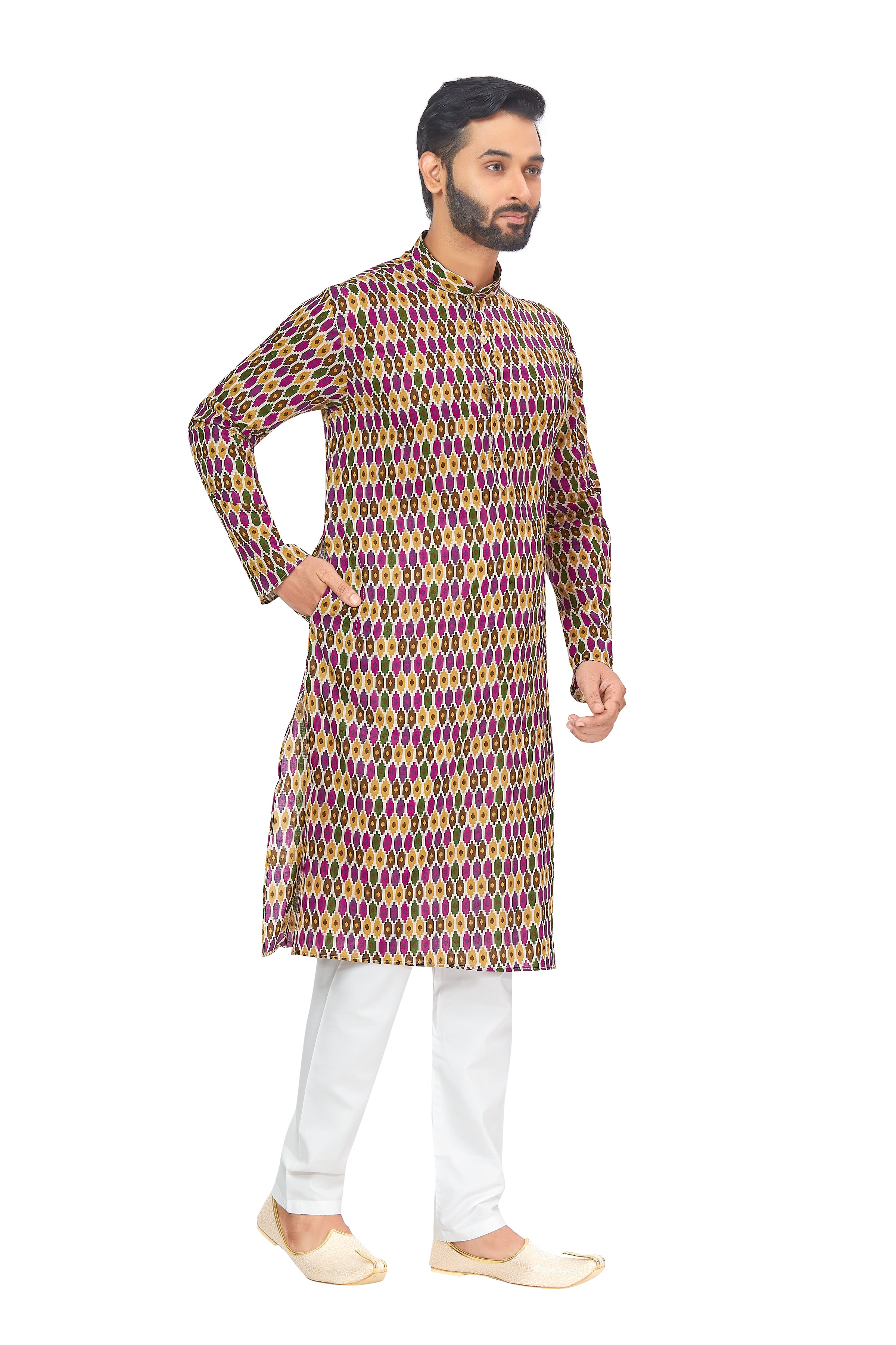 Mens Printed Kurta Set - Roop Darshan