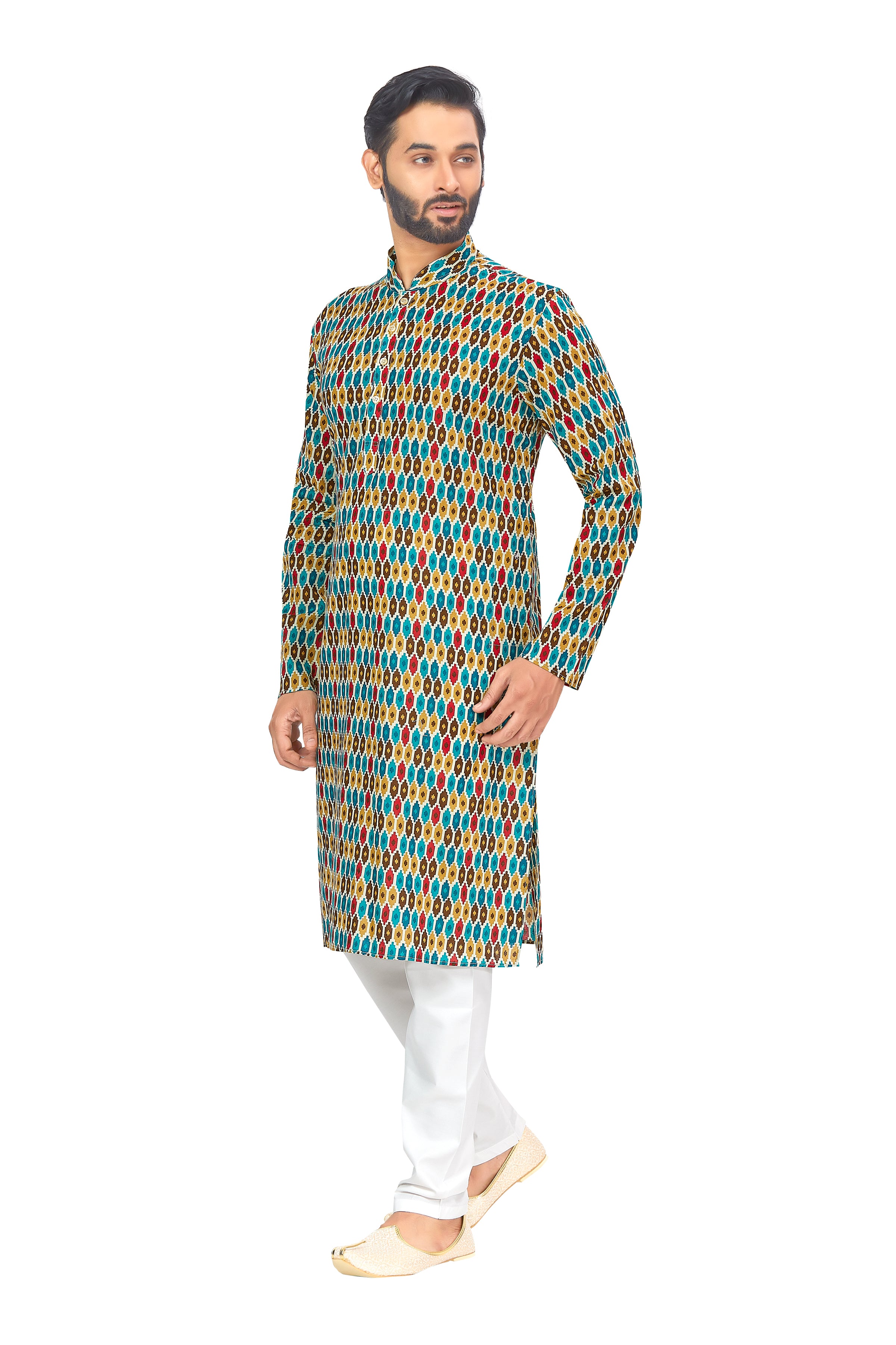 Mens Printed Kurta Set - Roop Darshan