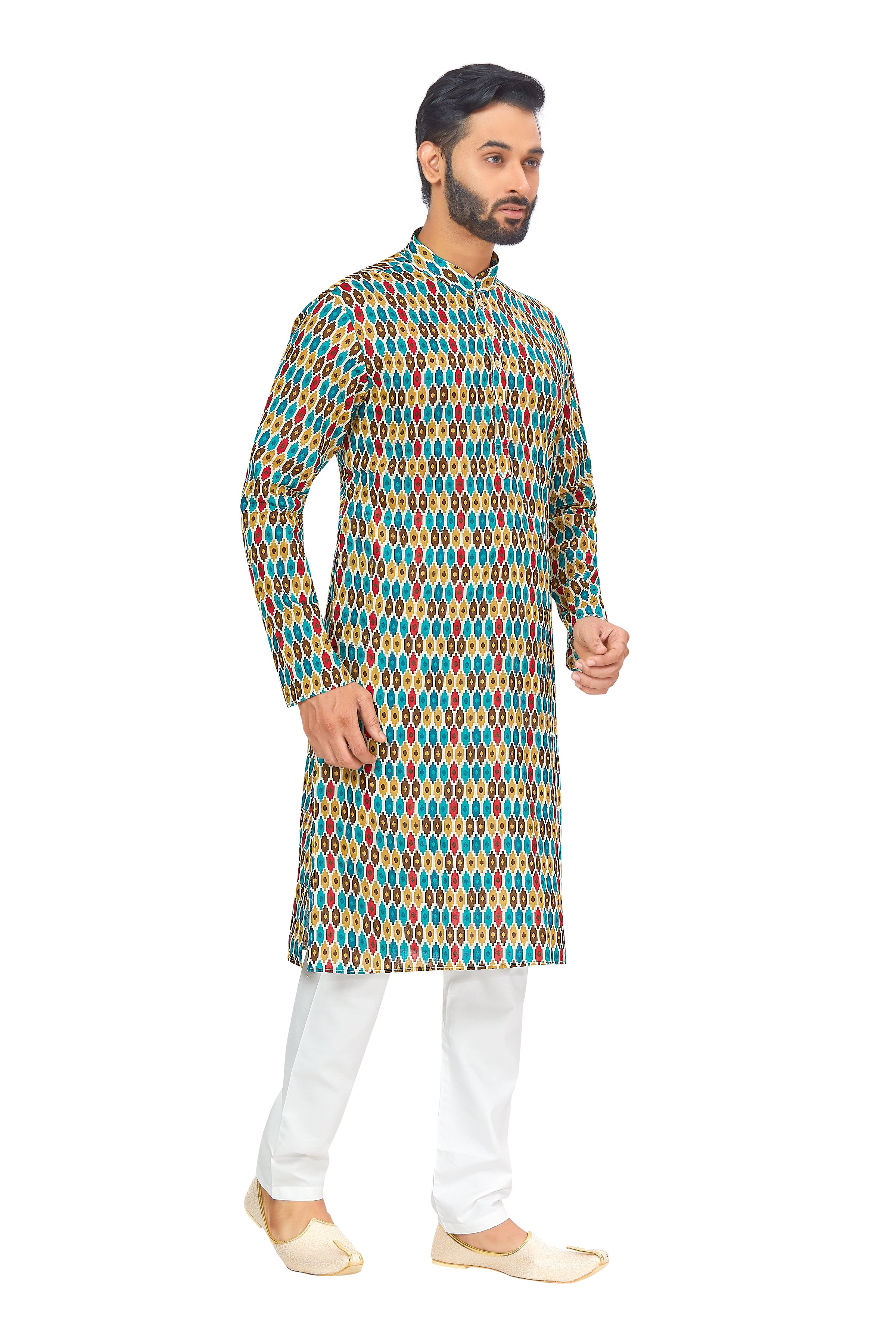 Mens Printed Kurta Set - Roop Darshan