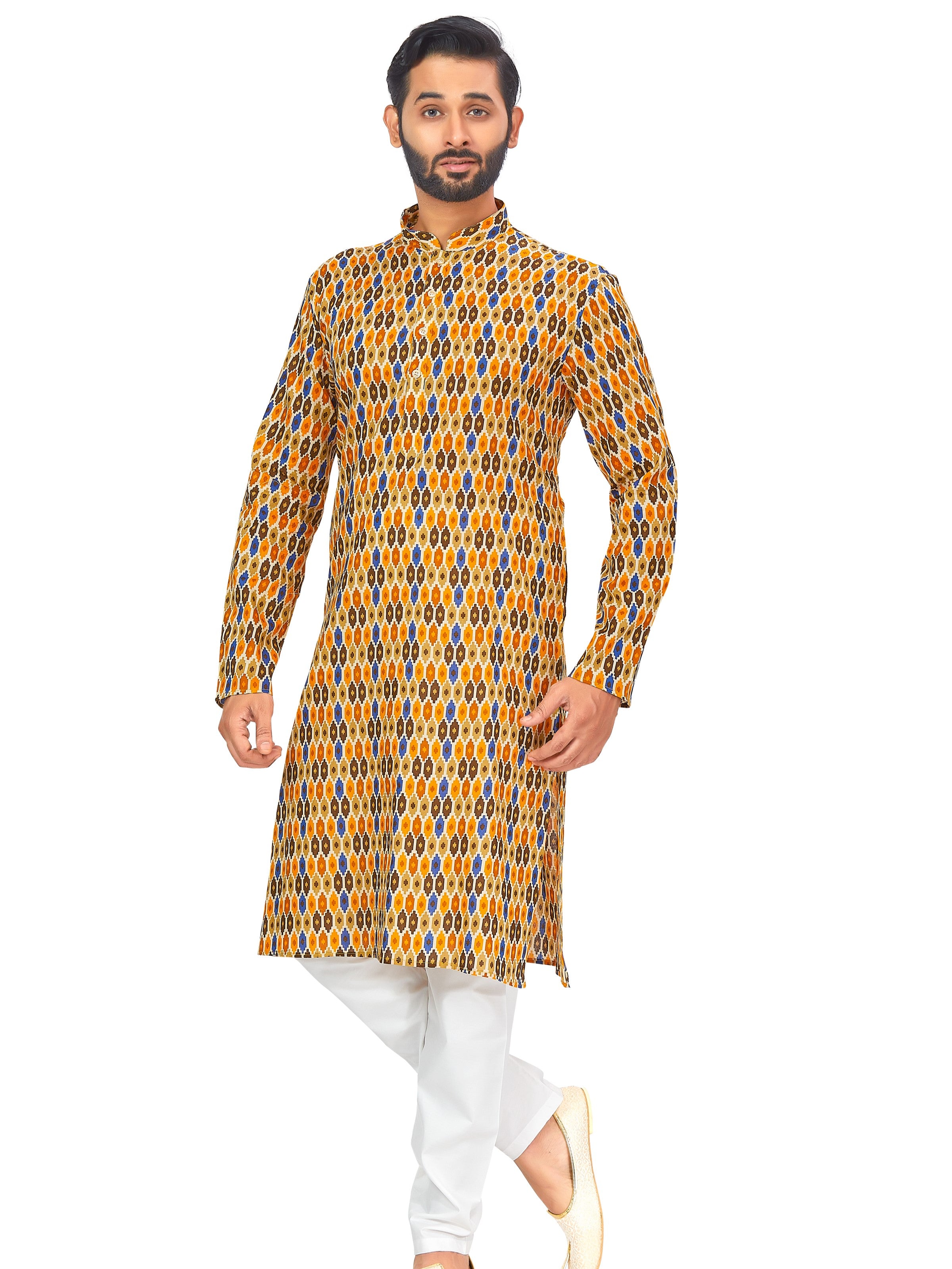 Mens Printed Kurta Set - Roop Darshan