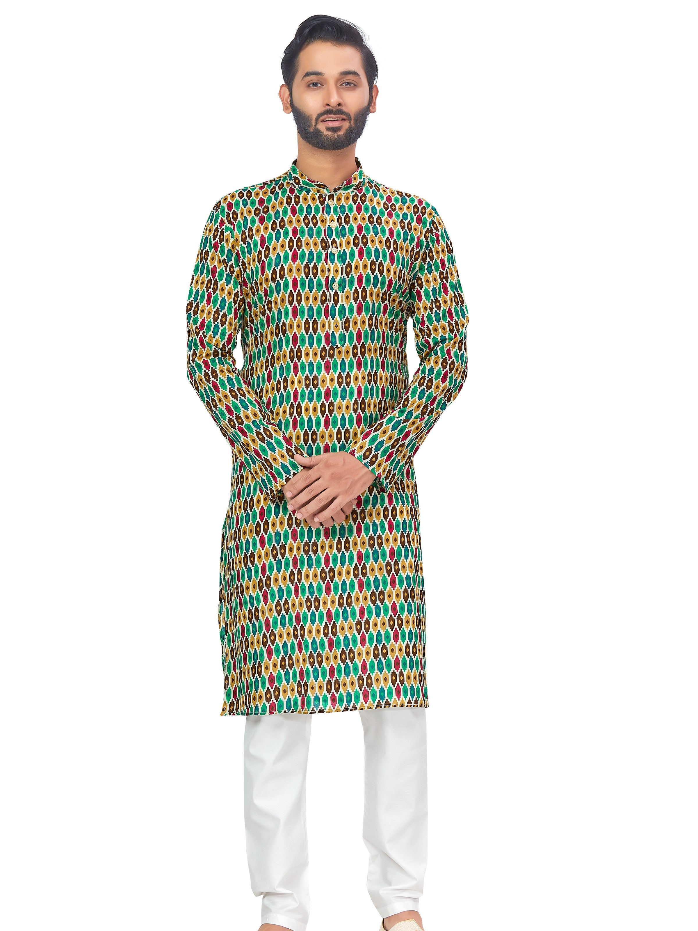 Mens Printed Kurta Set - Roop Darshan