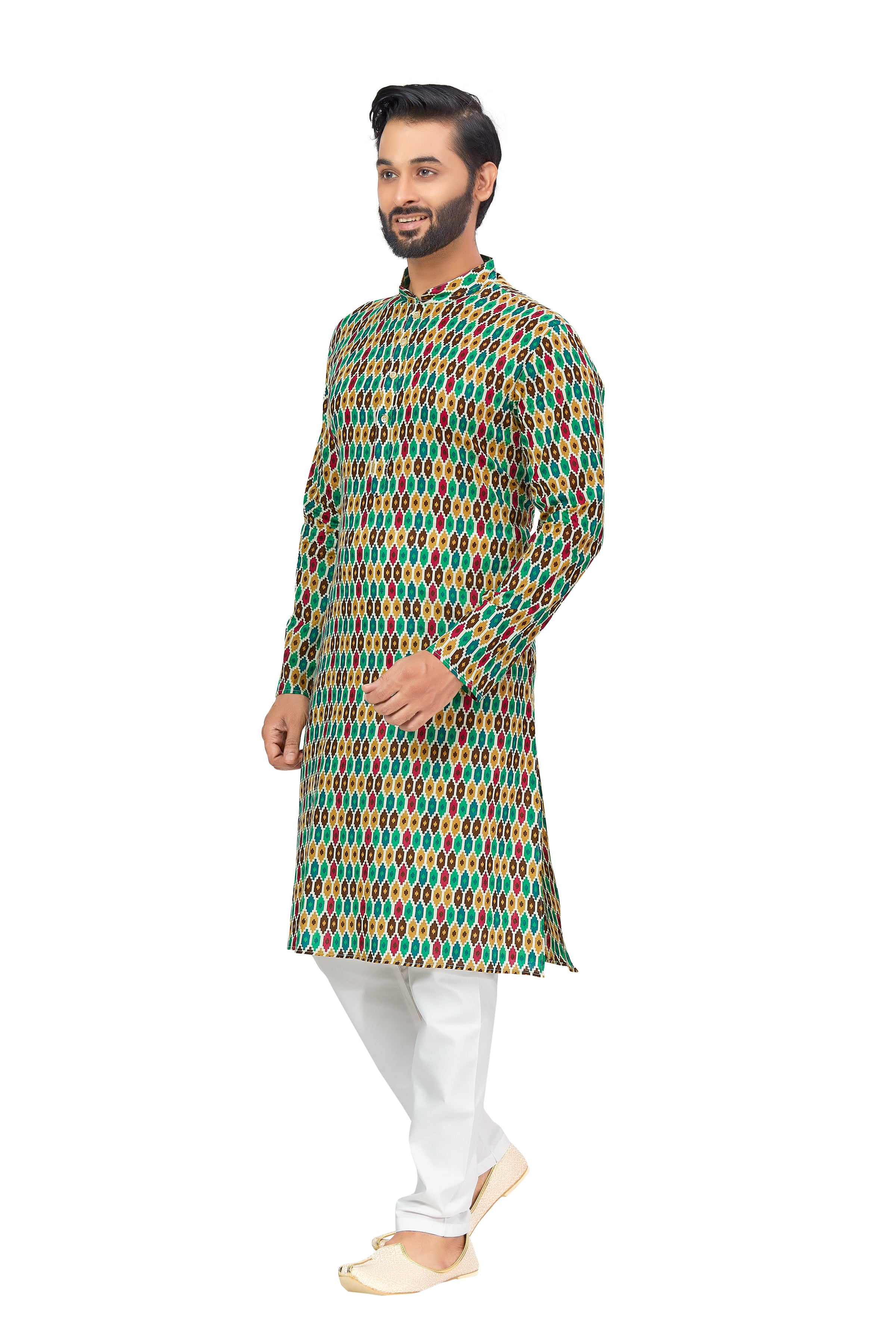 Mens Printed Kurta Set - Roop Darshan