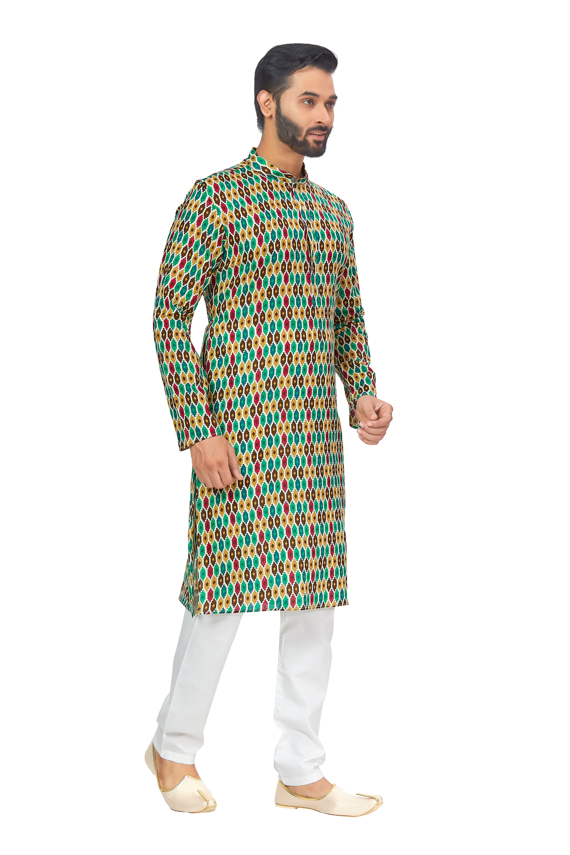 Mens Printed Kurta Set - Roop Darshan