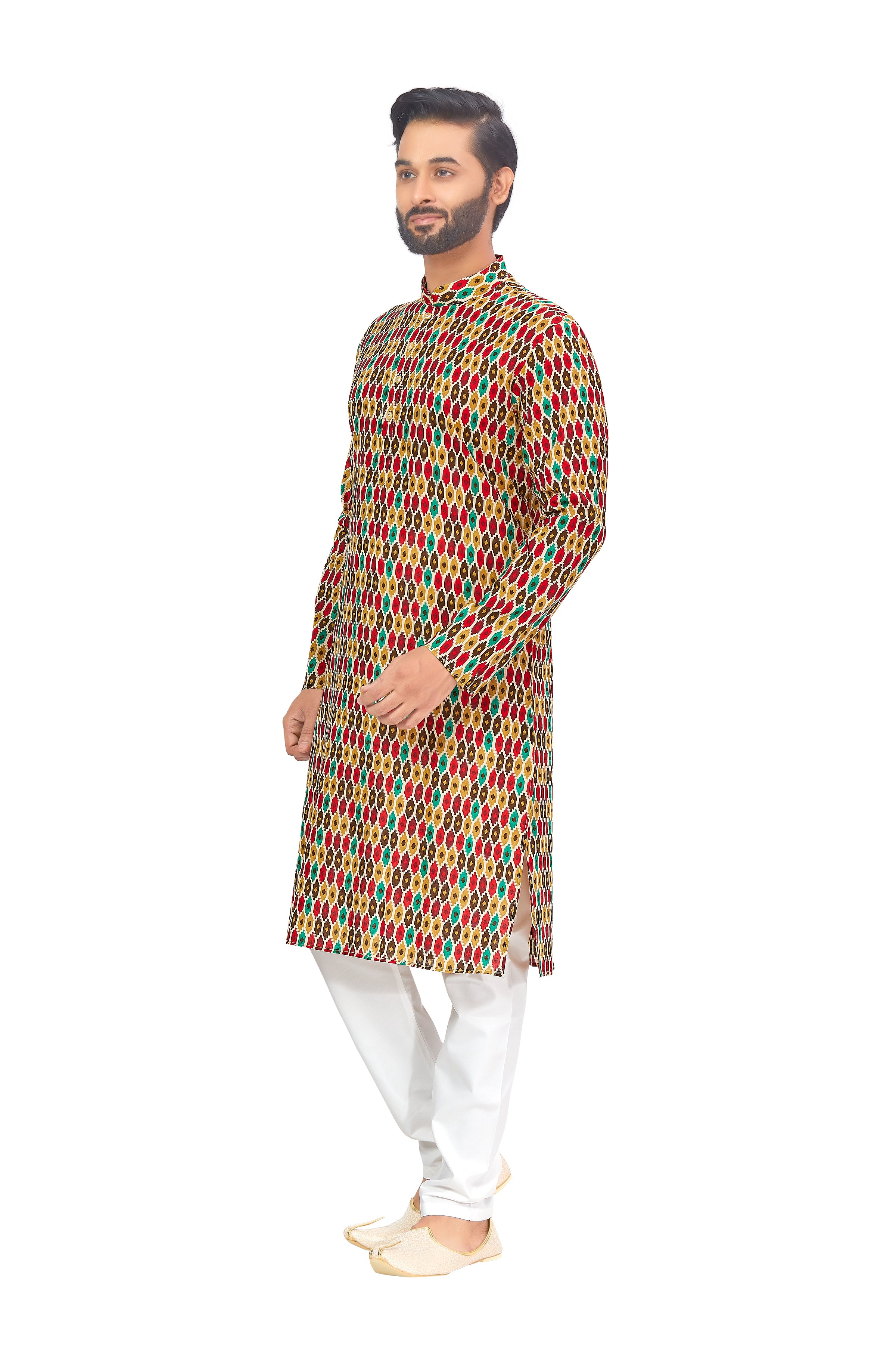 Mens Printed Kurta Set - Roop Darshan