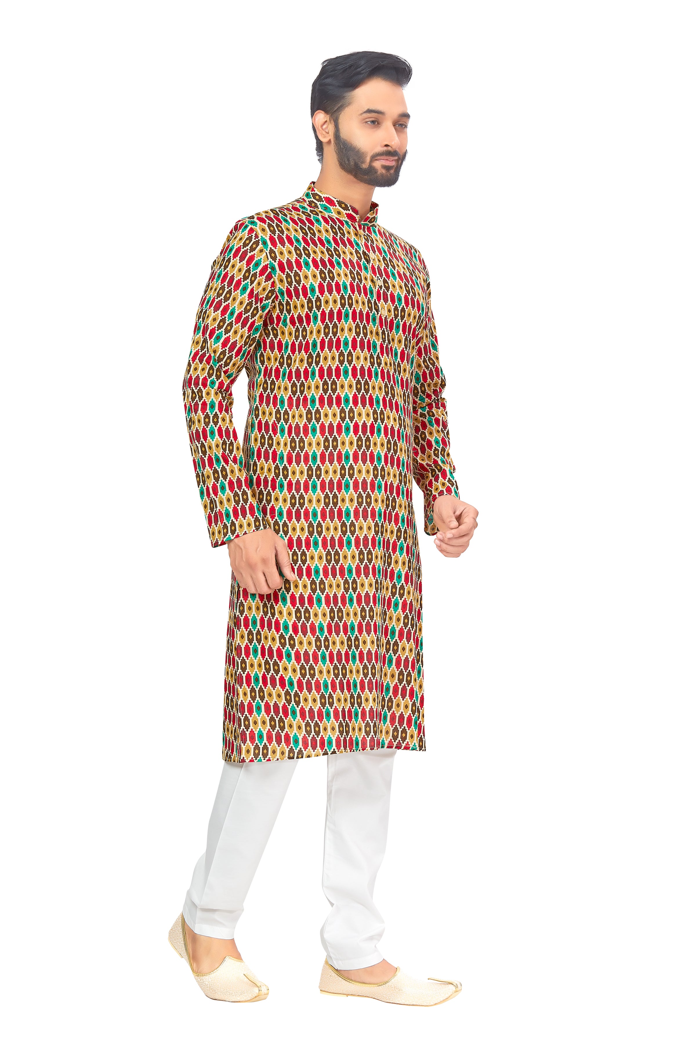 Mens Printed Kurta Set - Roop Darshan