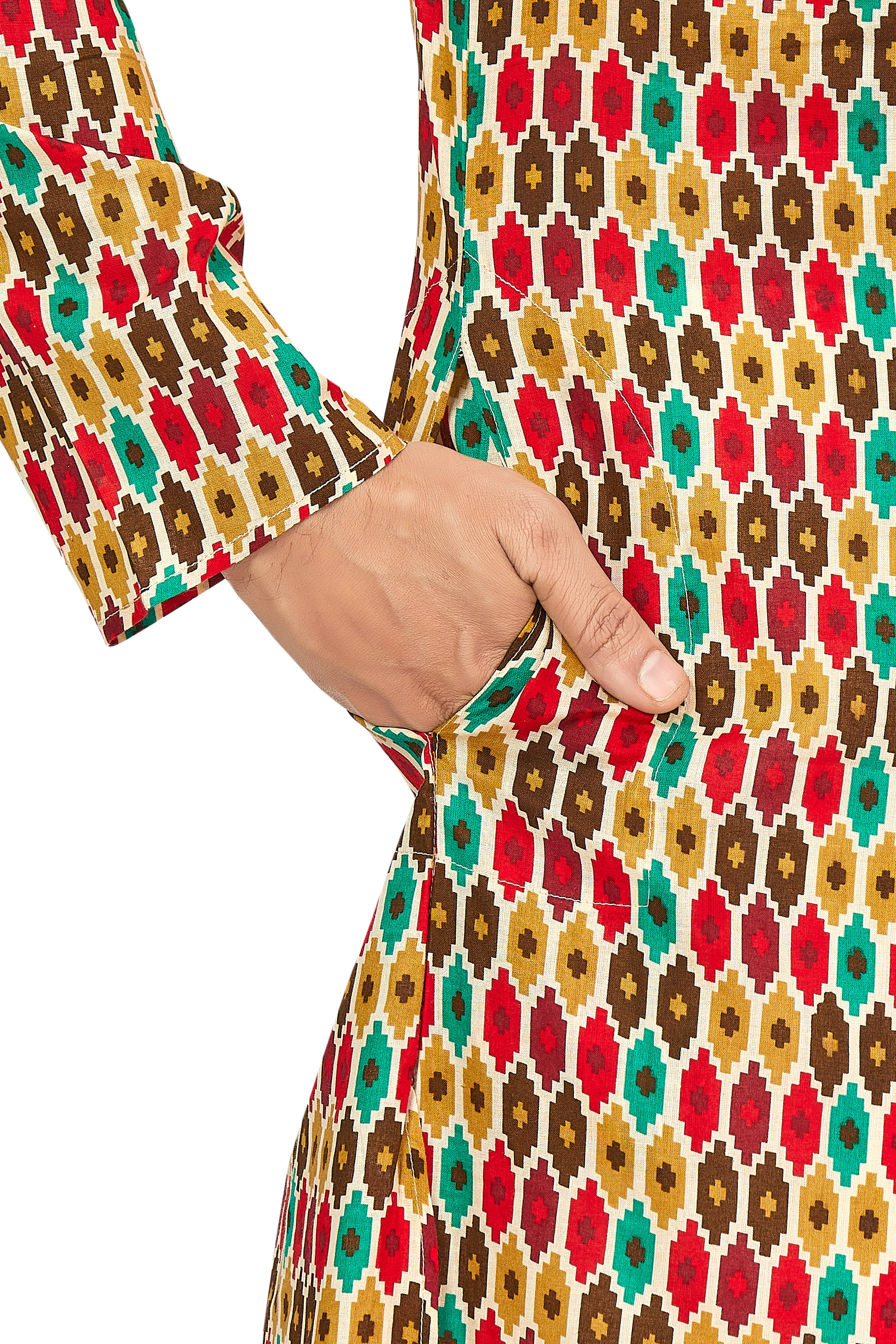 Mens Printed Kurta Set - Roop Darshan
