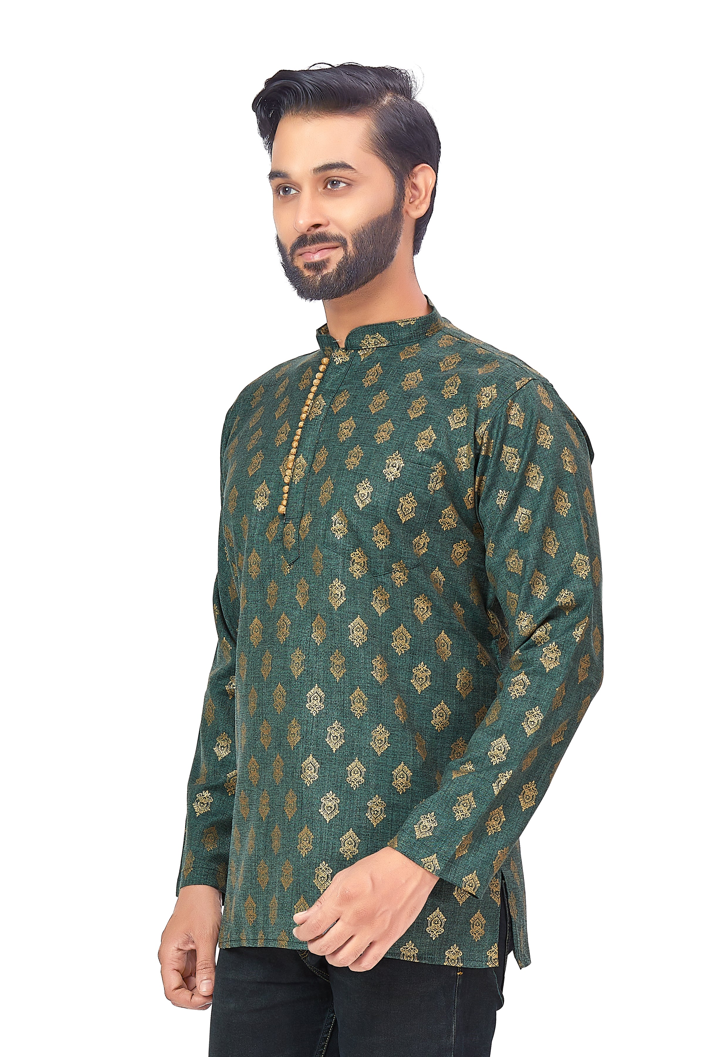 Mens Printed Bandhgala Kurta - Roop Darshan