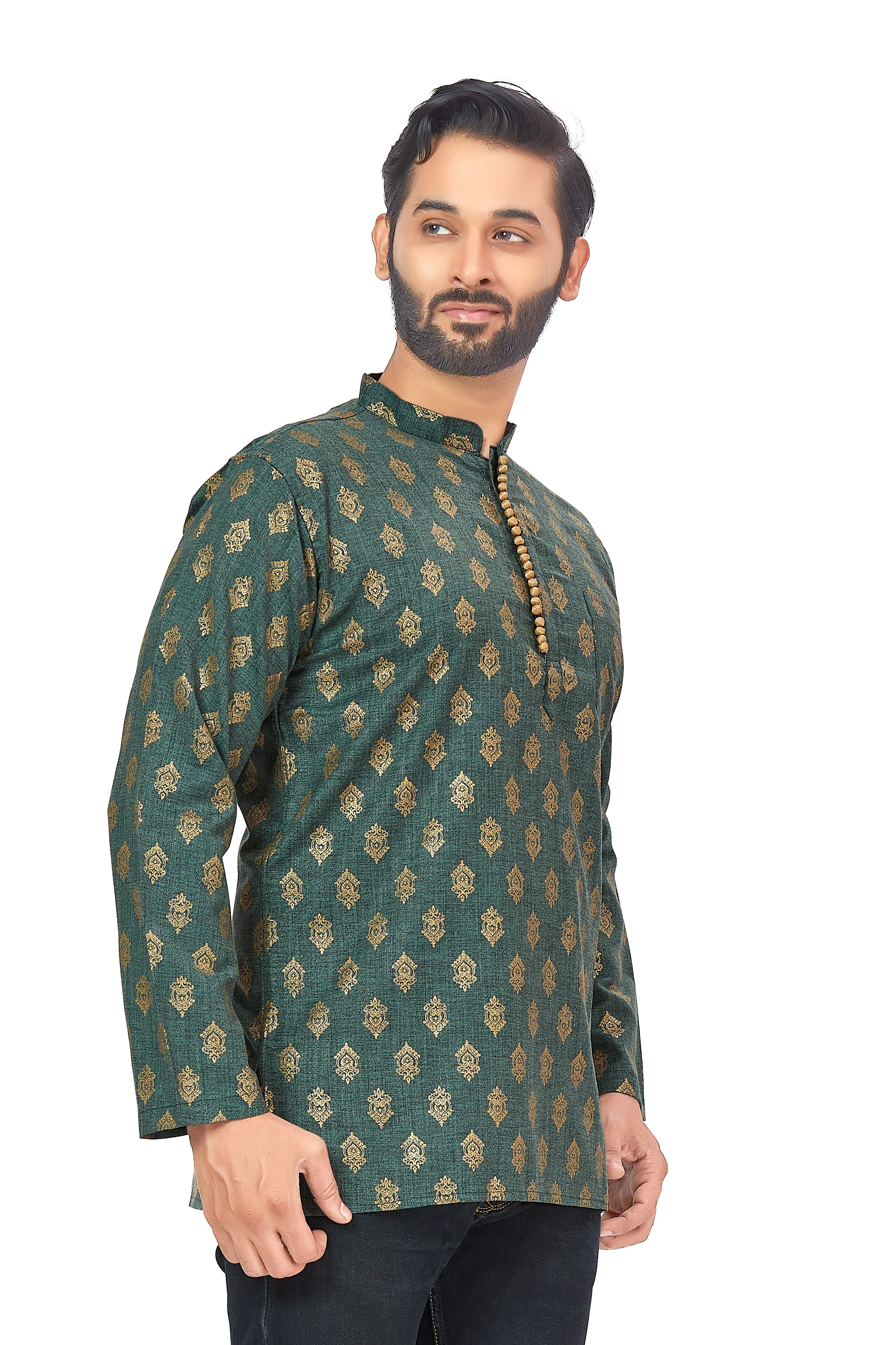 Mens Printed Bandhgala Kurta - Roop Darshan