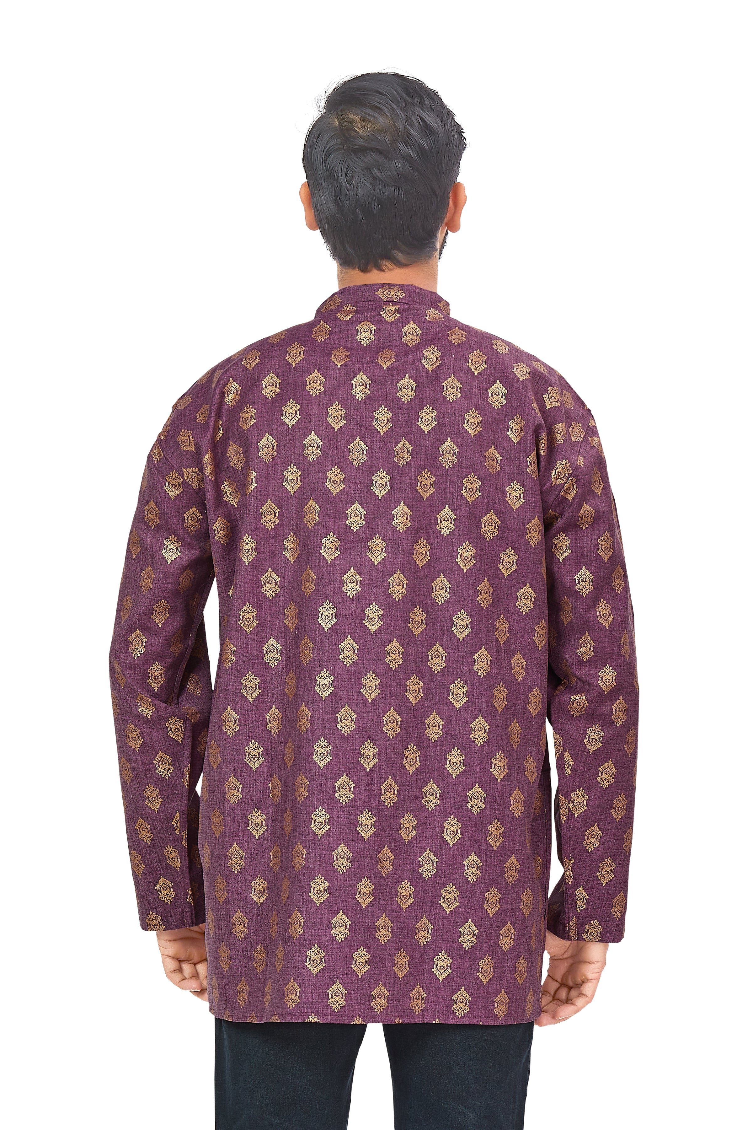Mens Printed Bandhgala Kurta - Roop Darshan