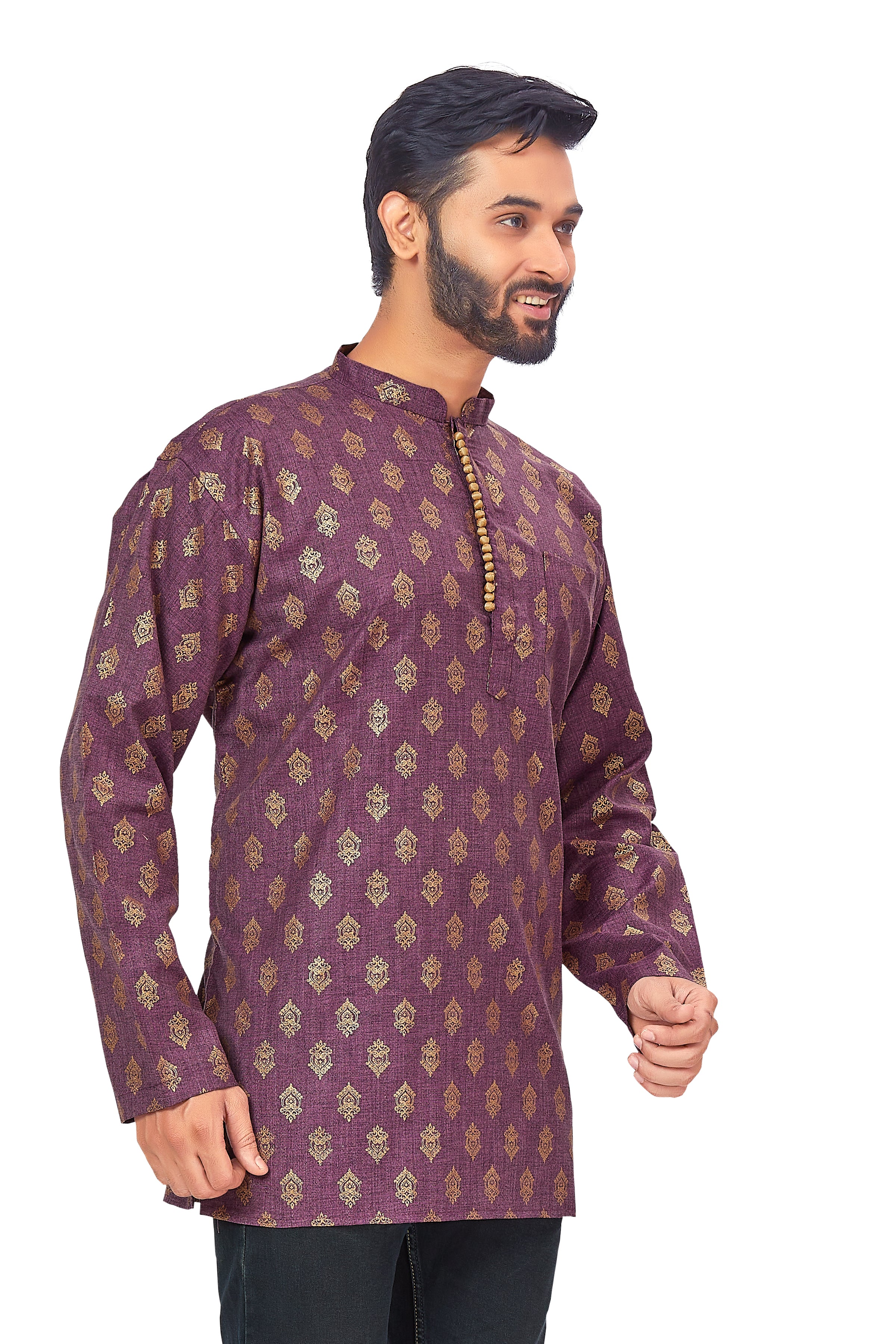 Mens Printed Bandhgala Kurta - Roop Darshan