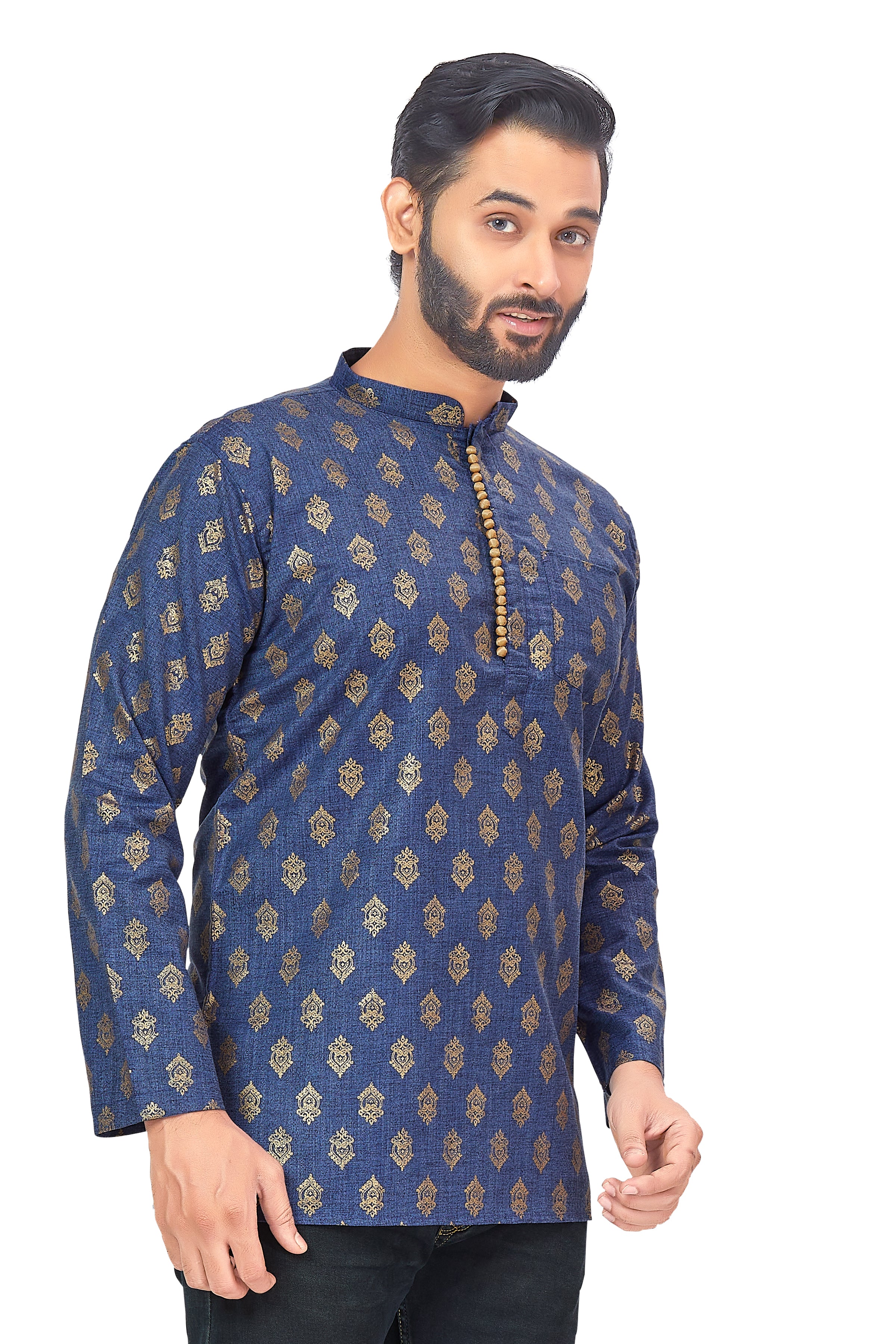 Mens Printed Bandhgala Kurta - Roop Darshan